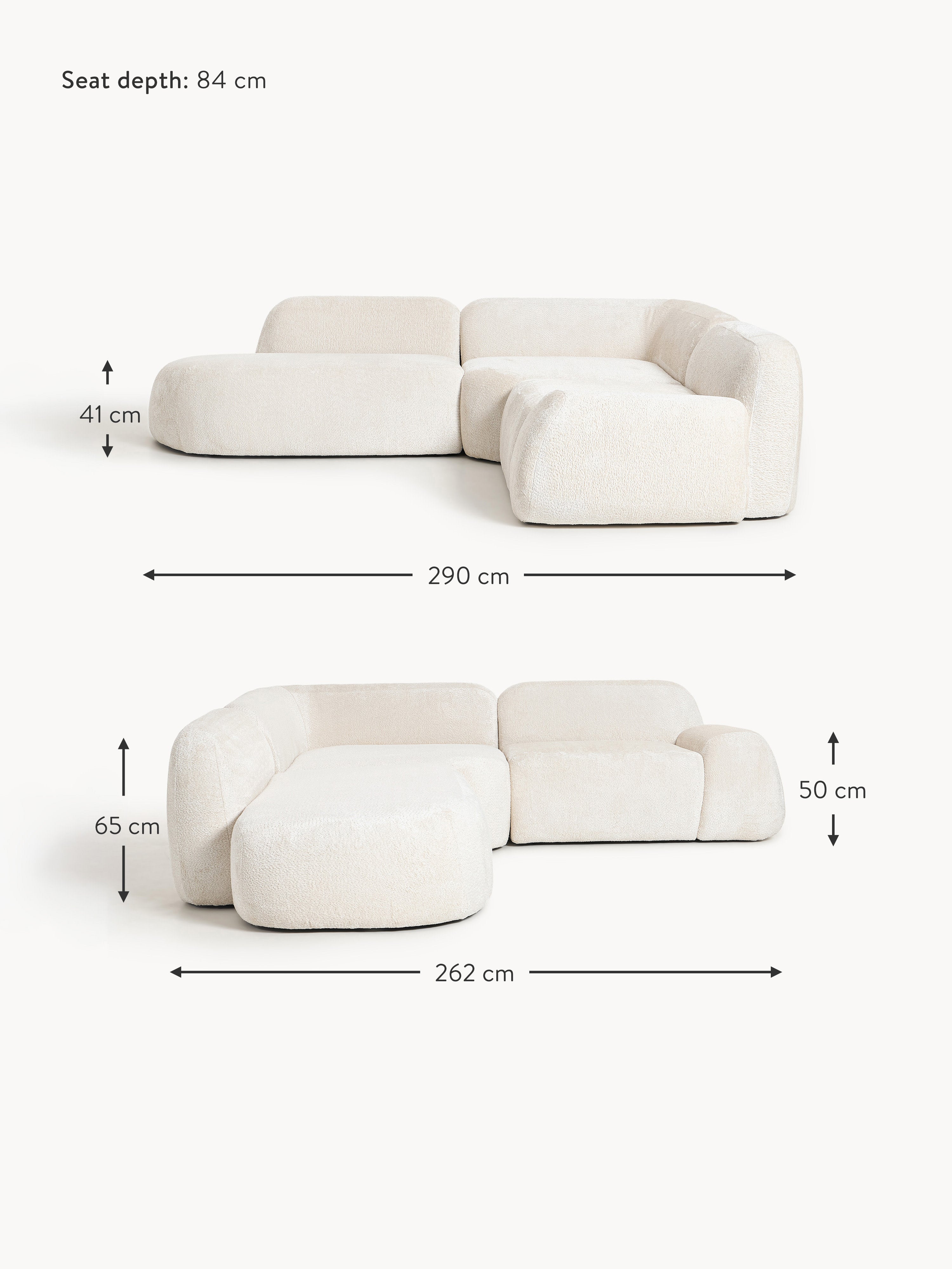 Wolke Modular Teddy Bouclé Corner Sofa (4-seater) with Chaise End