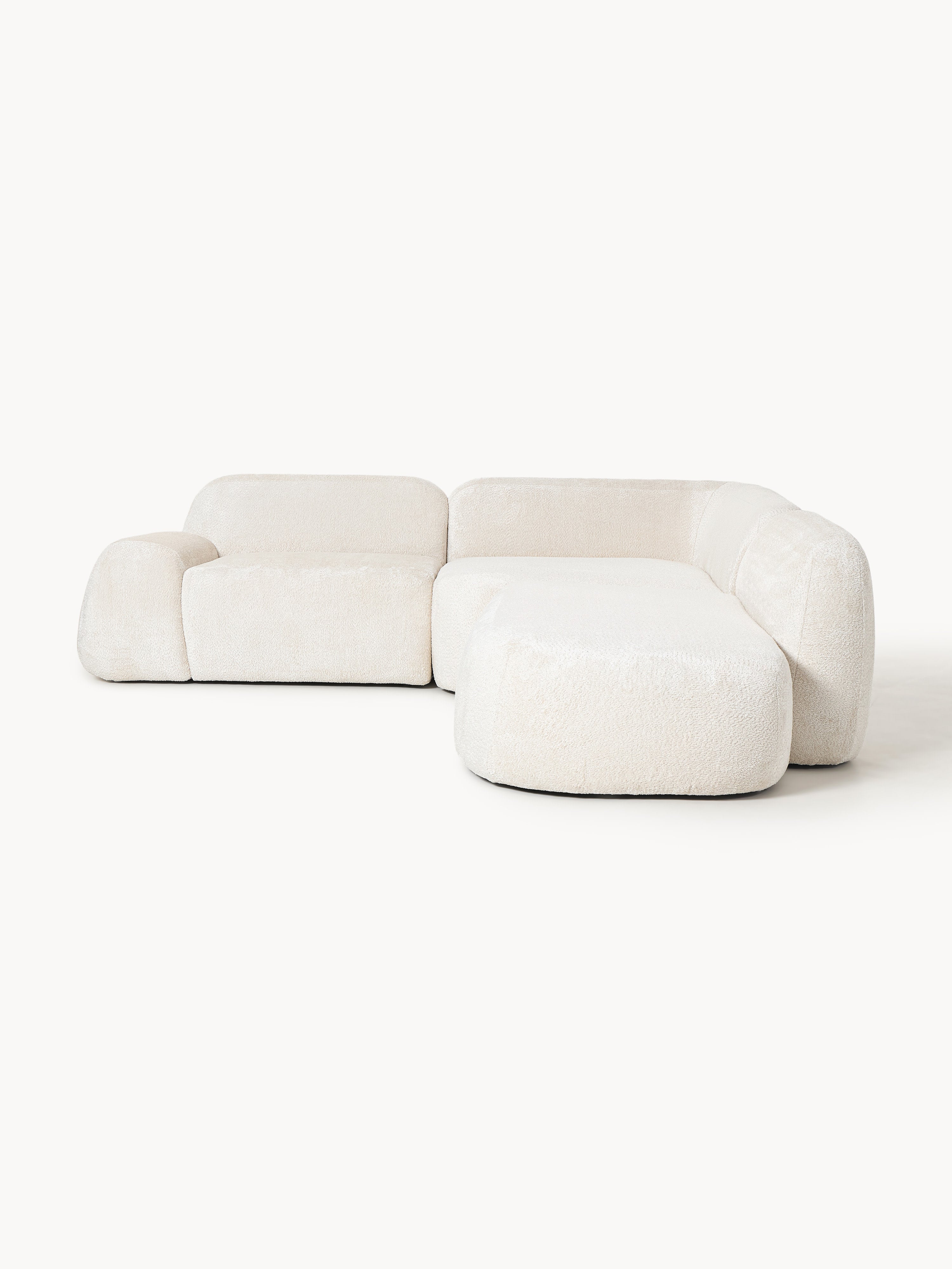 Wolke Modular Teddy Bouclé Corner Sofa (4-seater) with Chaise End