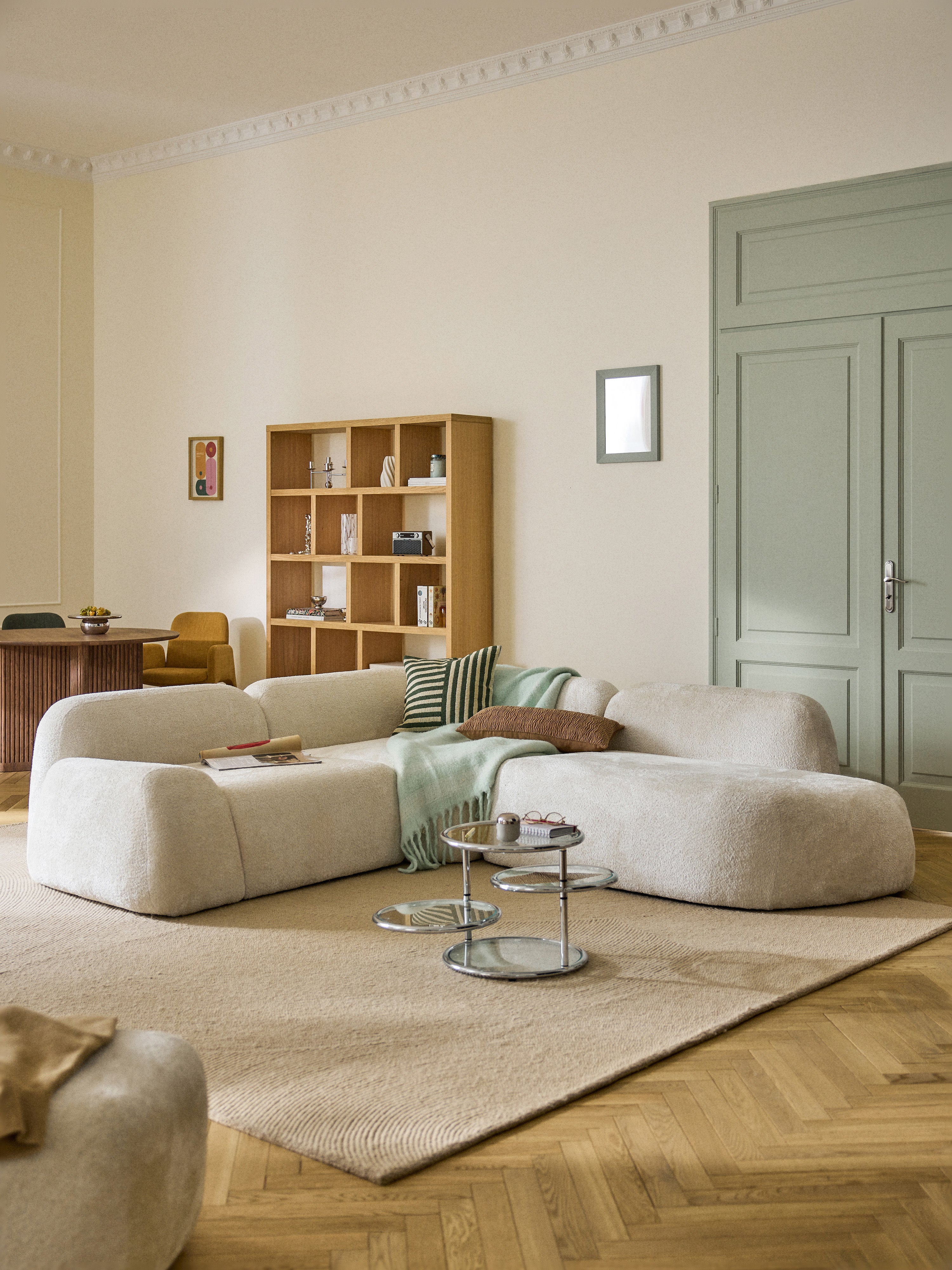 Wolke Modular Teddy Bouclé Corner Sofa (4-seater) with Chaise End