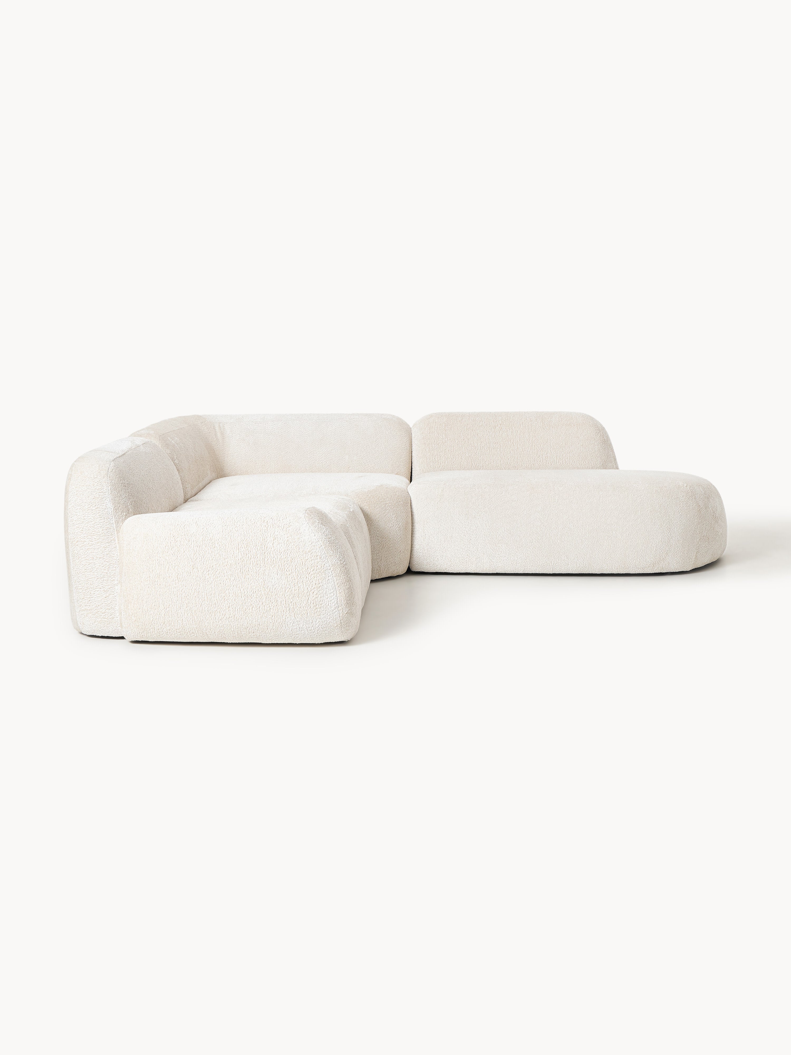 Wolke Modular Teddy Bouclé Corner Sofa (4-seater) with Chaise End