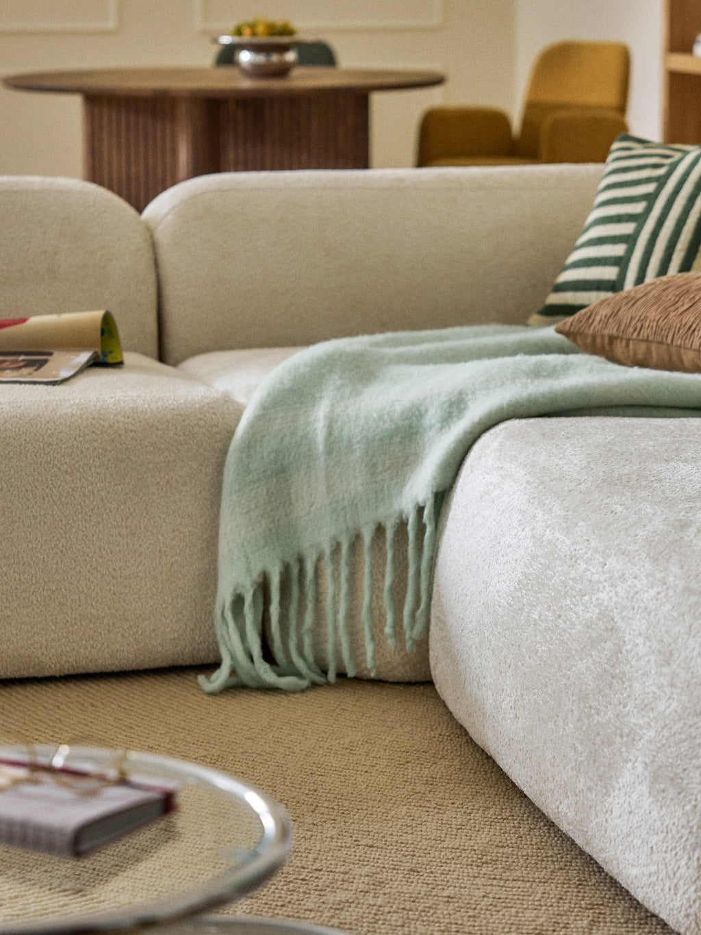 Wolke Modular Teddy Bouclé Corner Sofa (4-seater) with Chaise End