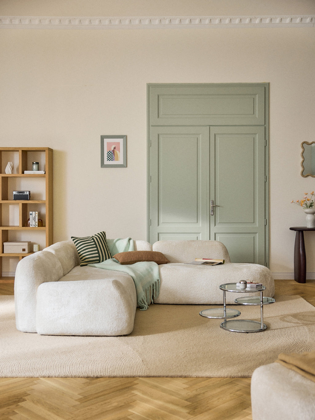 Wolke Modular Teddy Bouclé Corner Sofa (4-seater) with Chaise End