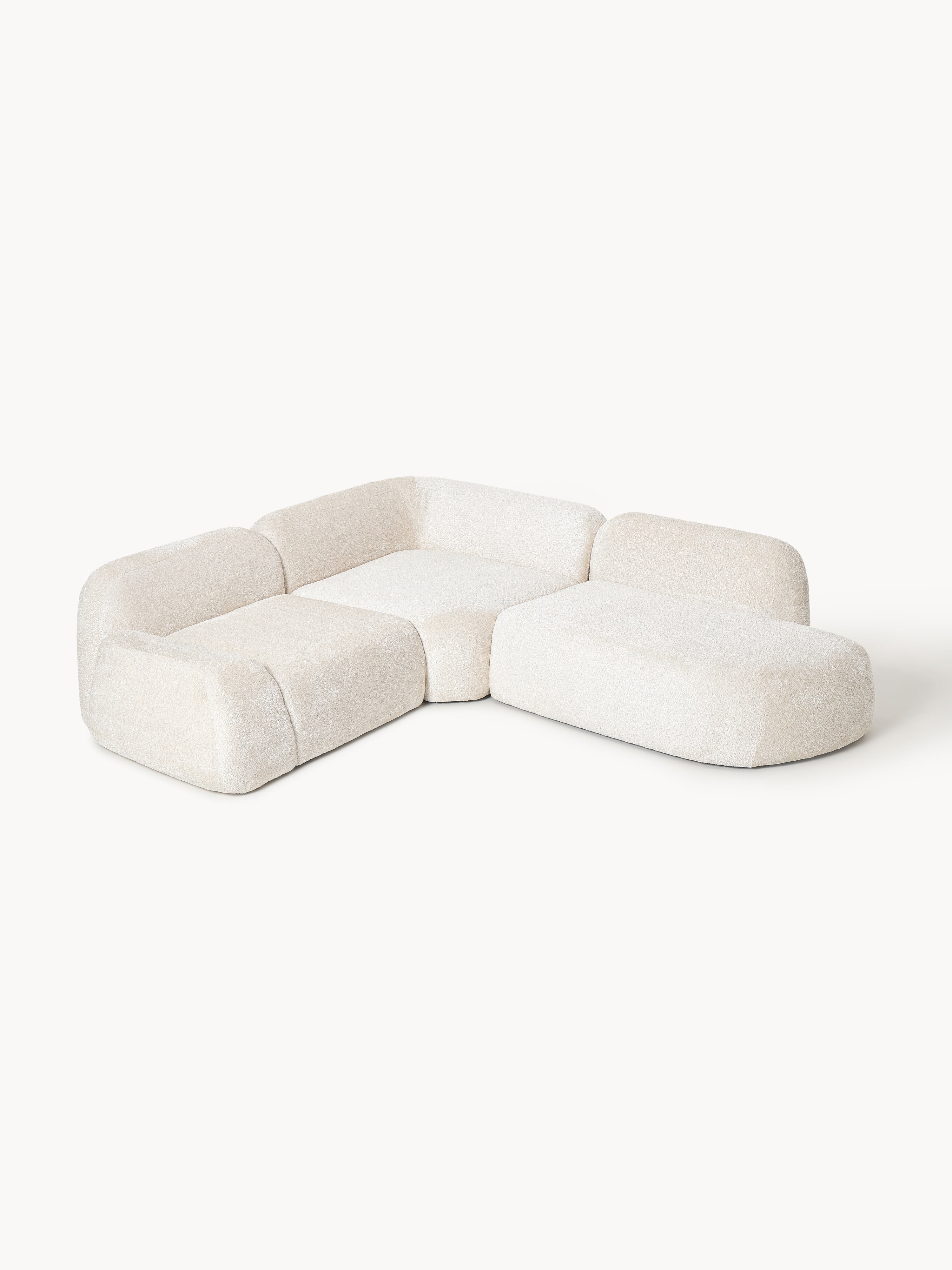 Wolke Modular Teddy Bouclé Corner Sofa (4-seater) with Chaise End