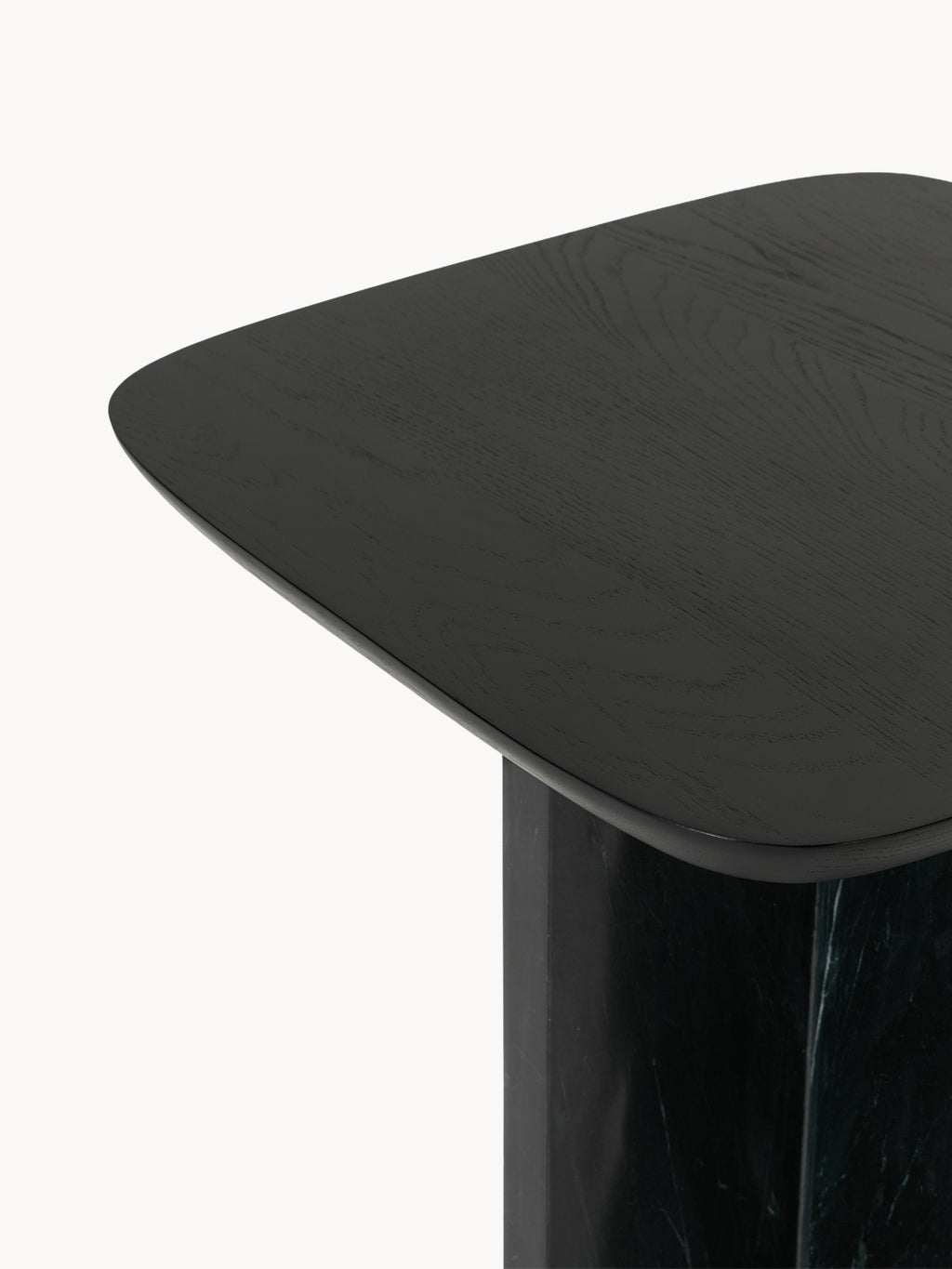 Naida Oak Wood and Marble Side Table