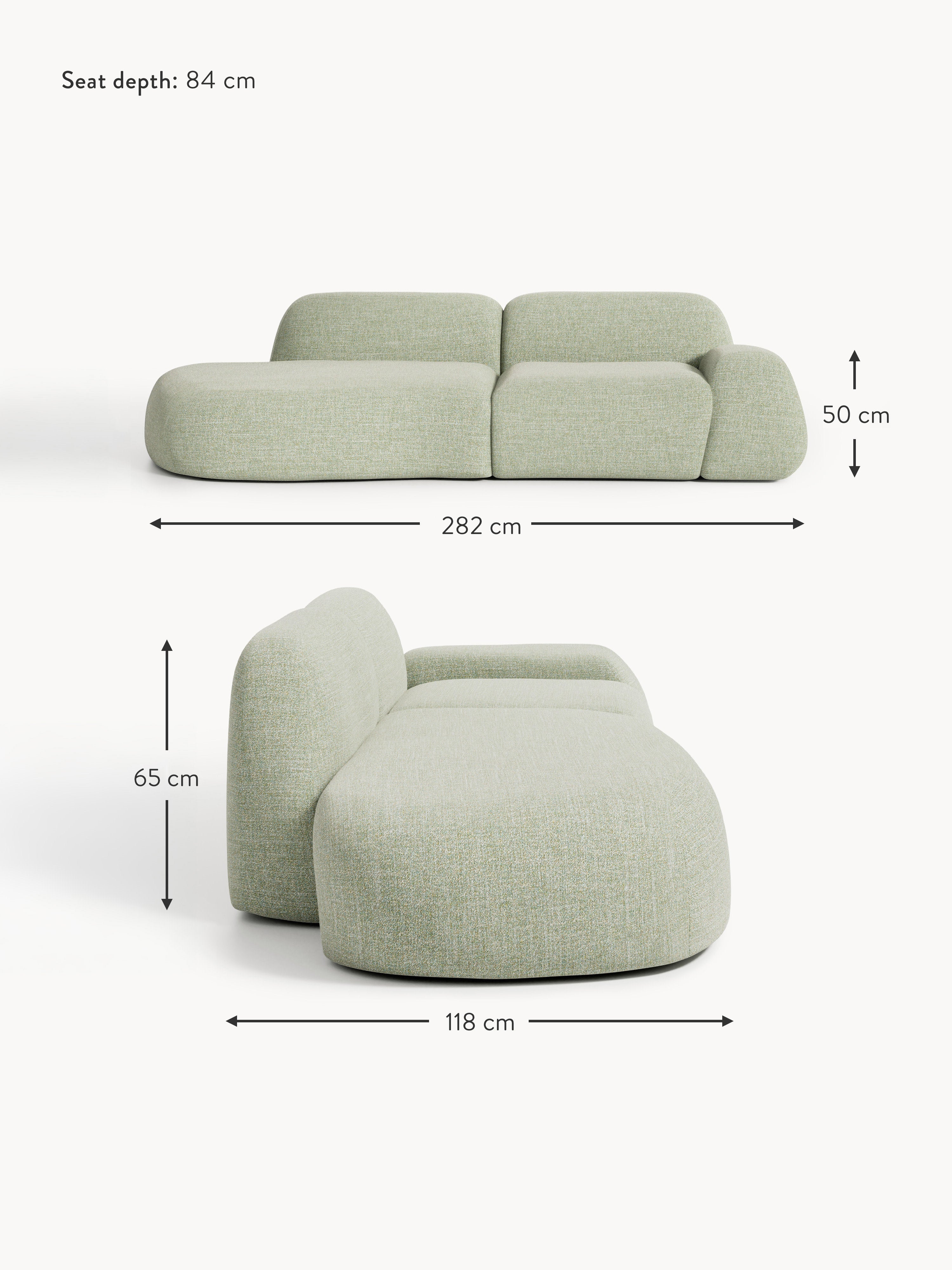 Wolke Modular Bouclé Chaise (3-seater)
