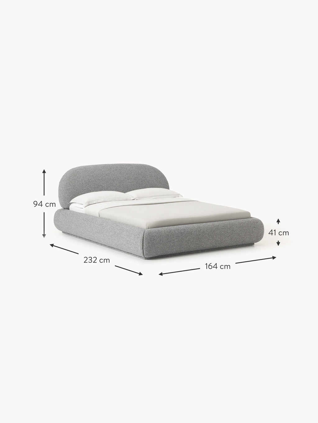 Alba Upholstered Bouclé Bed