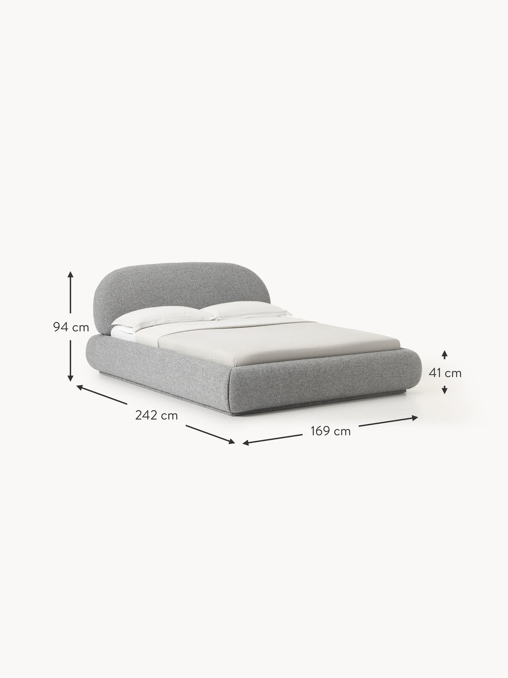 Alba Upholstered Bouclé Bed