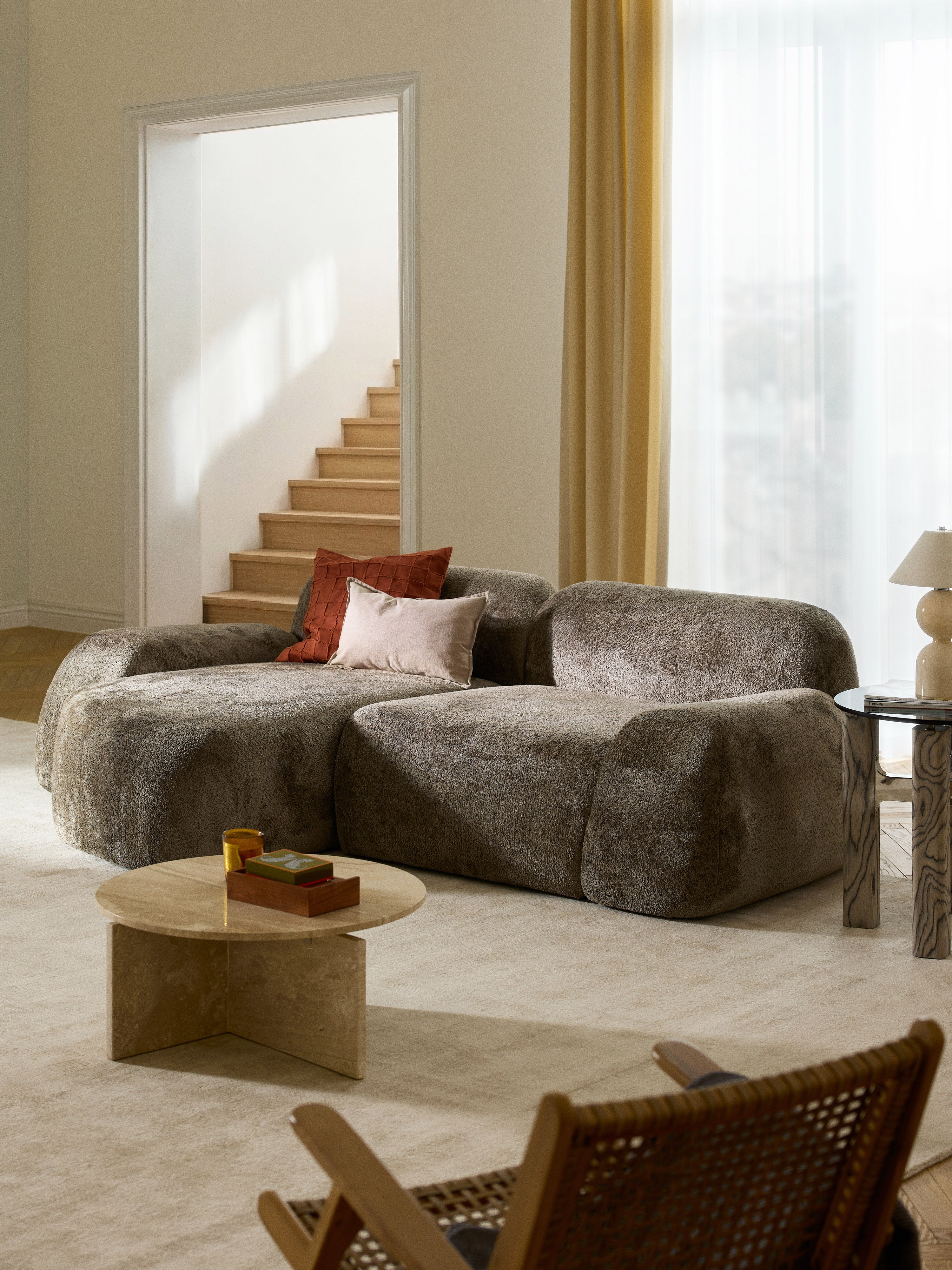 Wolke Modular Teddy Bouclé Corner Sofa (3-seater)