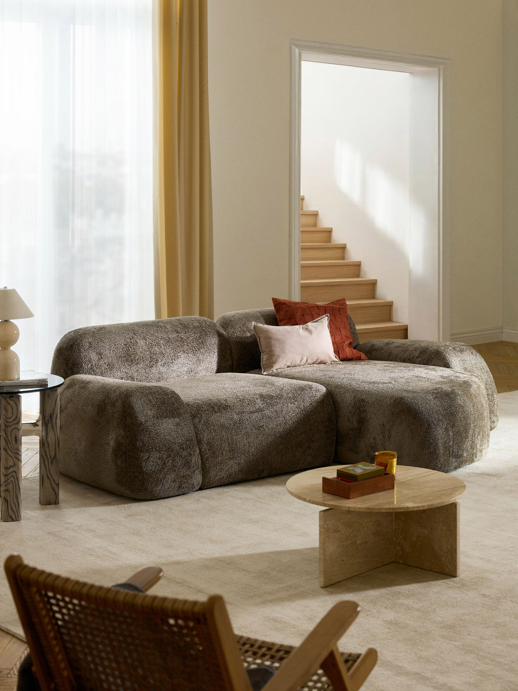 Wolke Modular Teddy Bouclé Corner Sofa (3-seater)
