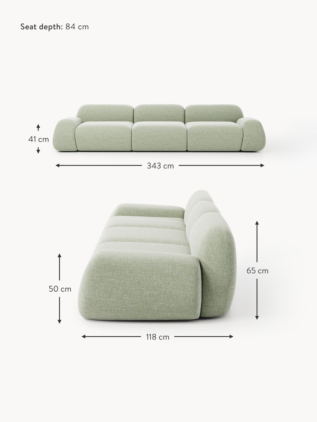 Wolke Modular Bouclé Sofa (4-seater)