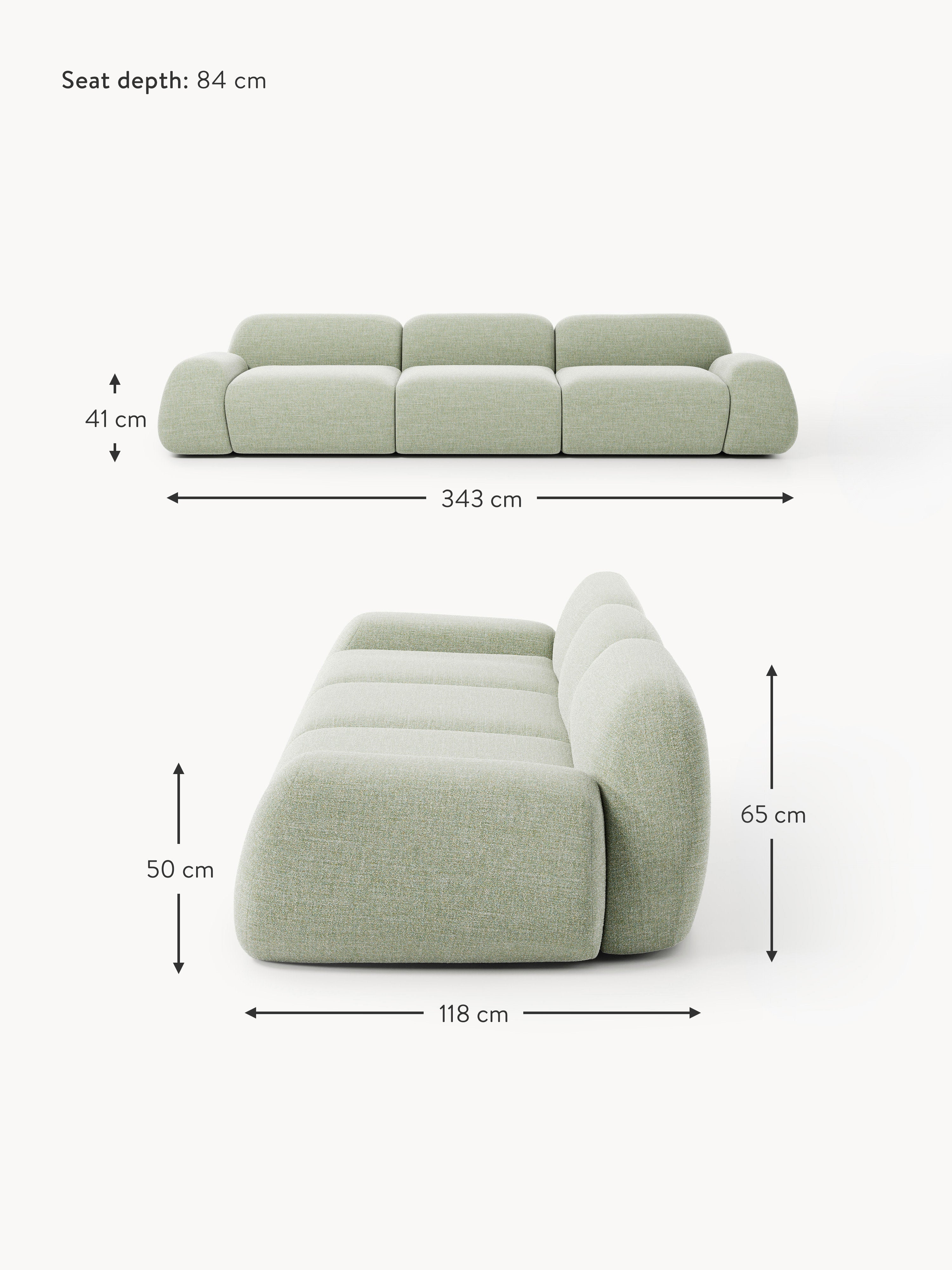 Wolke Modular Bouclé Sofa (4-seater)