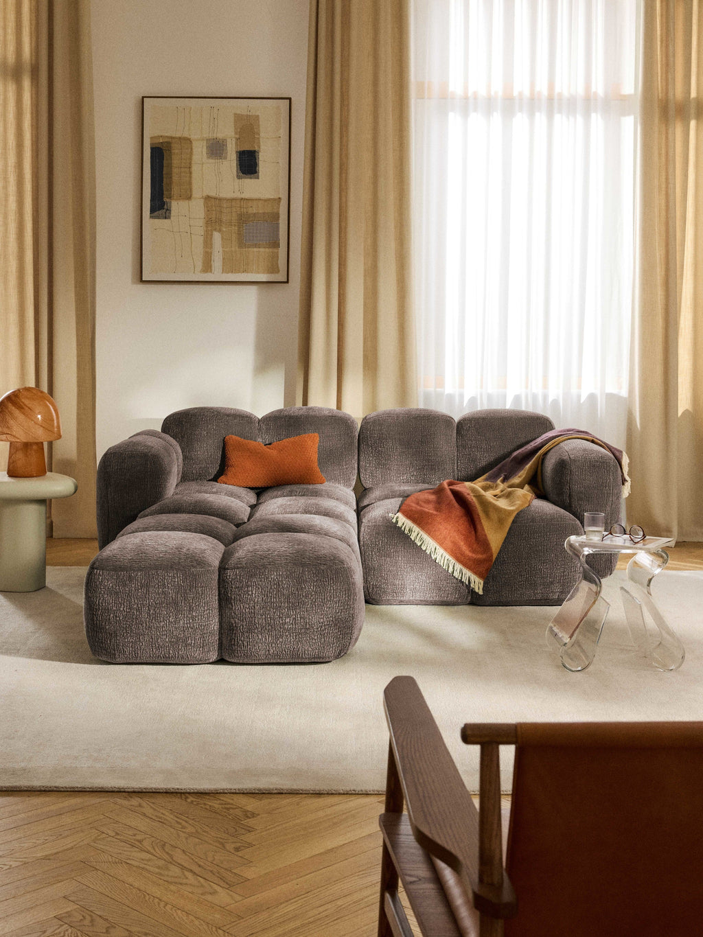 Tayla Modular Sofa (2-seater) with Ottoman (left/right)