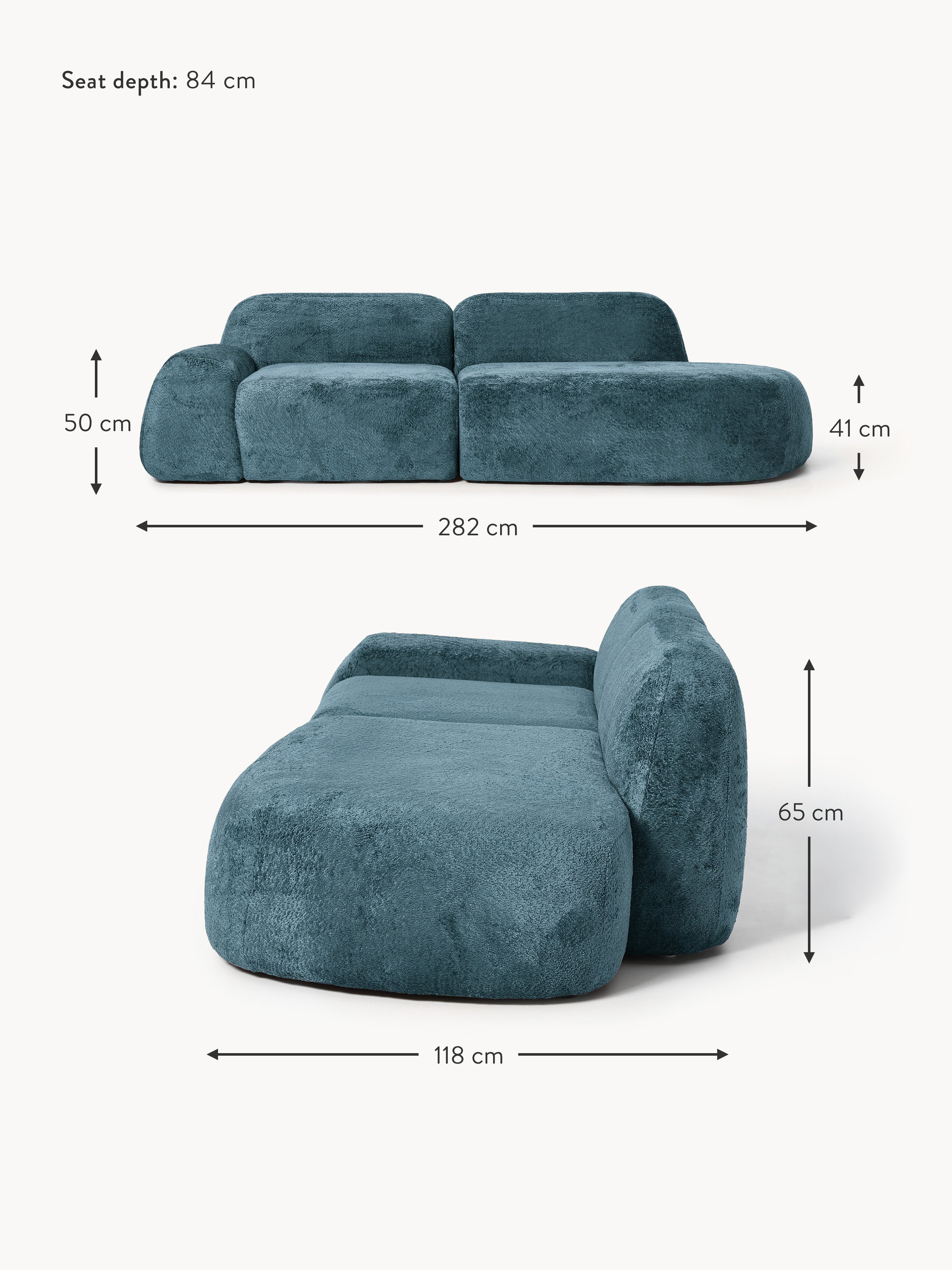 Wolke Modular Teddy Bouclé Chaise (3-seater)