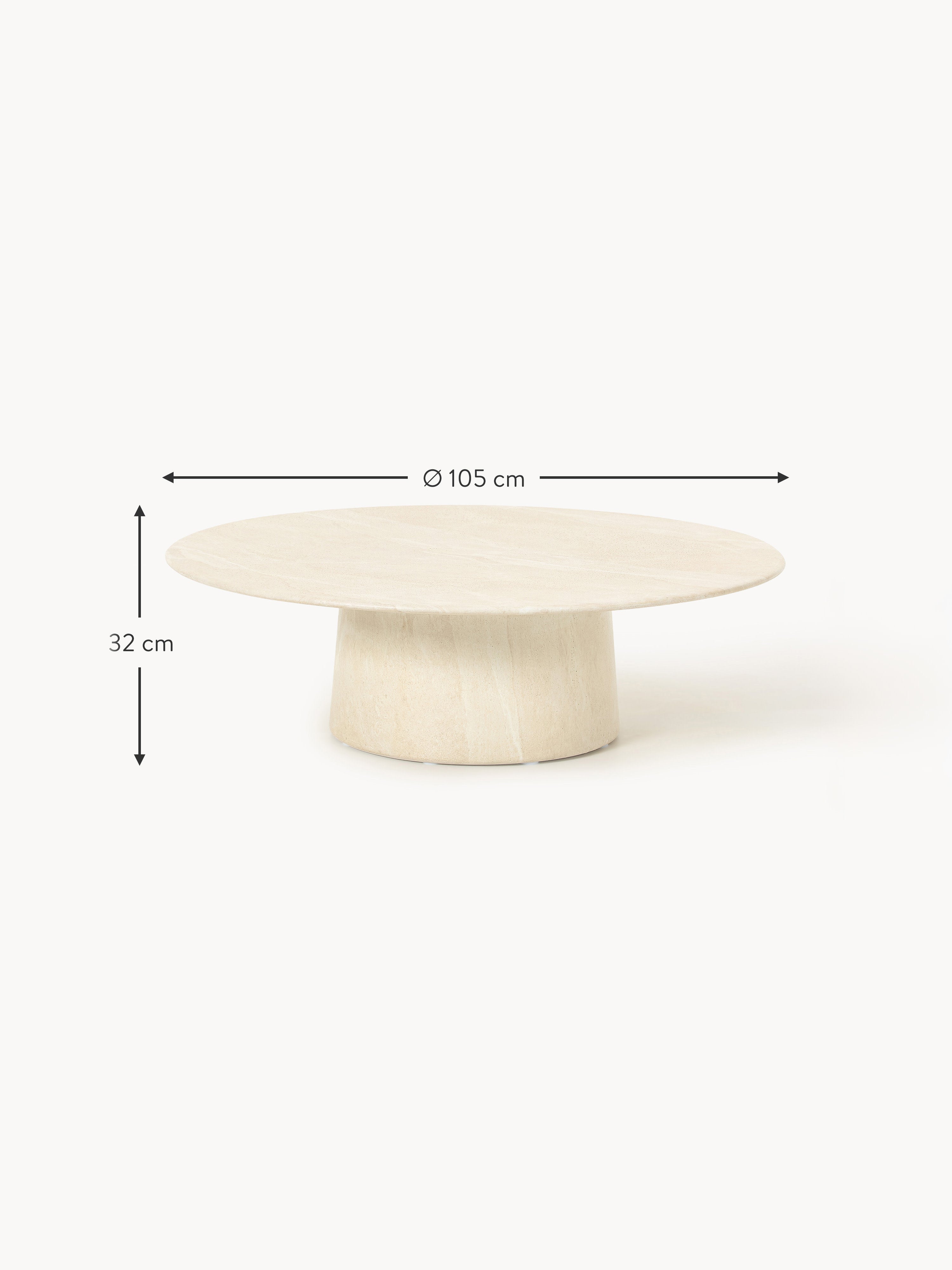 Jael XL Travertine Effect Round Coffee Table