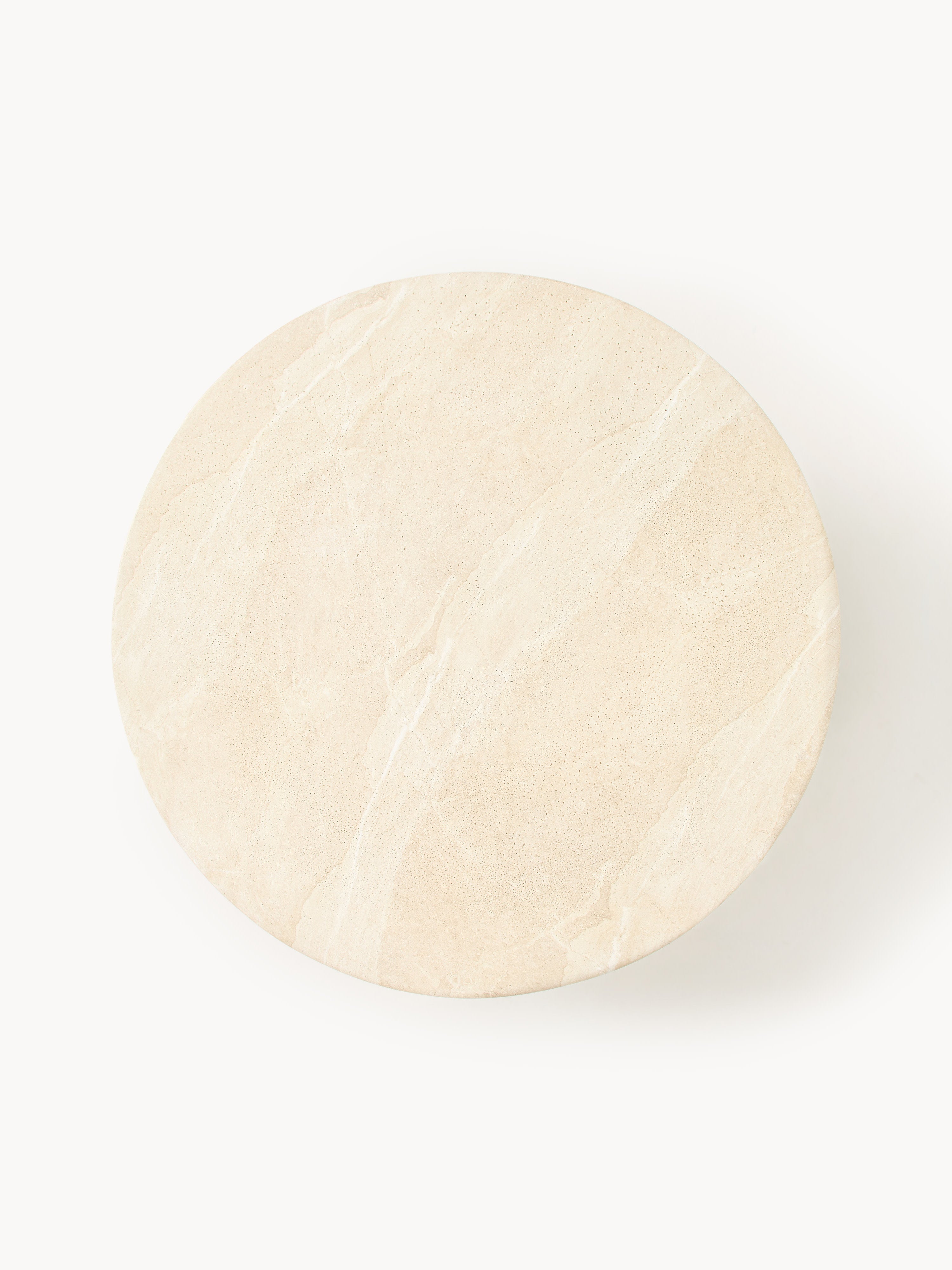 Jael XL Travertine Effect Round Coffee Table
