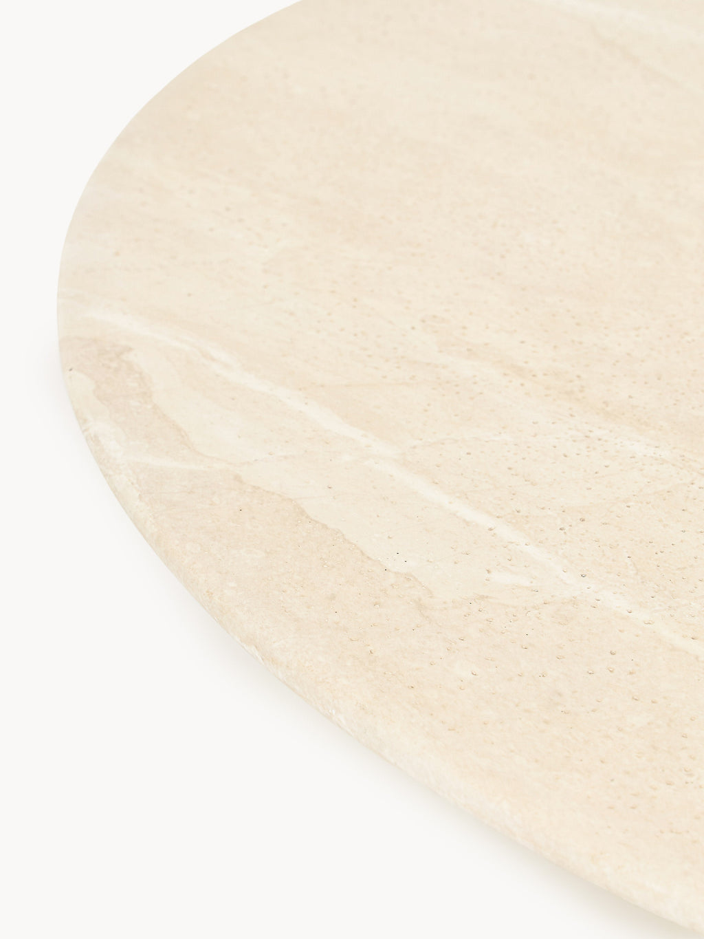 Jael XL Travertine Effect Round Coffee Table