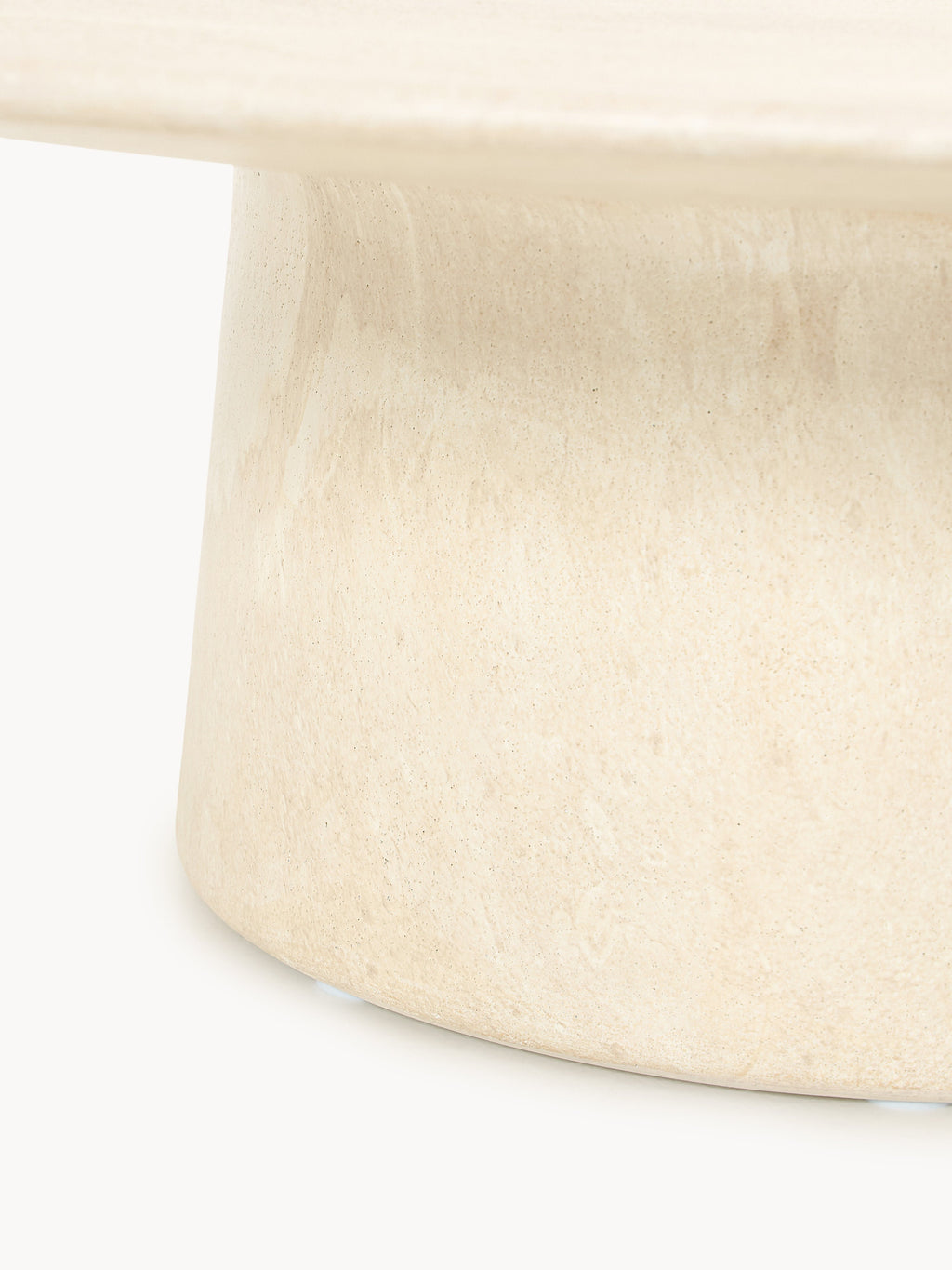 Jael XL Travertine Effect Round Coffee Table