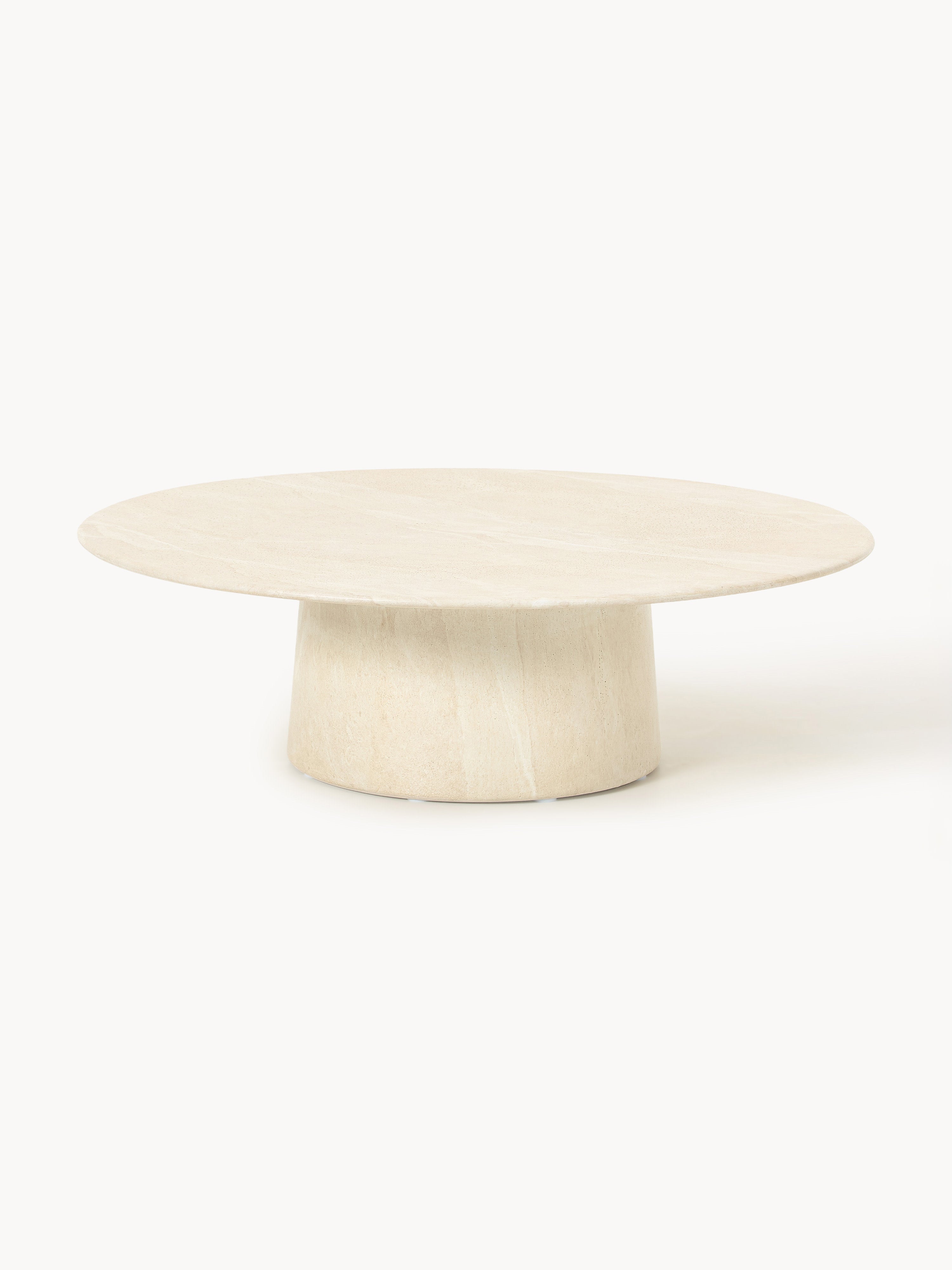 Gallery image 1 - XL Travertine Effect Round Coffee Table Jael
