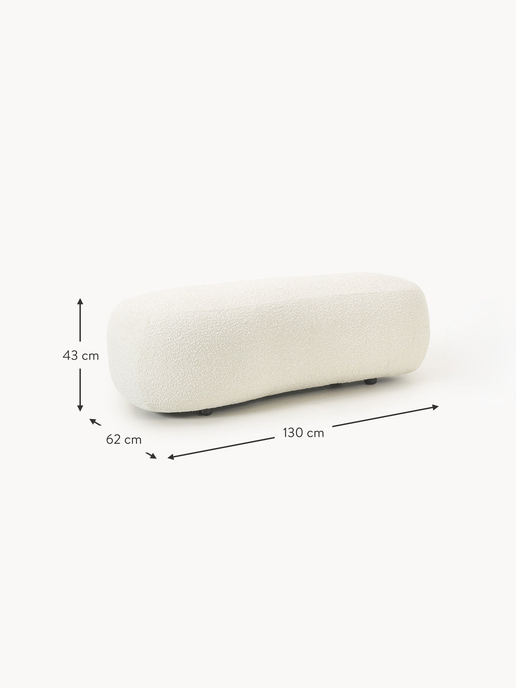 Alba Bouclé XL Ottoman