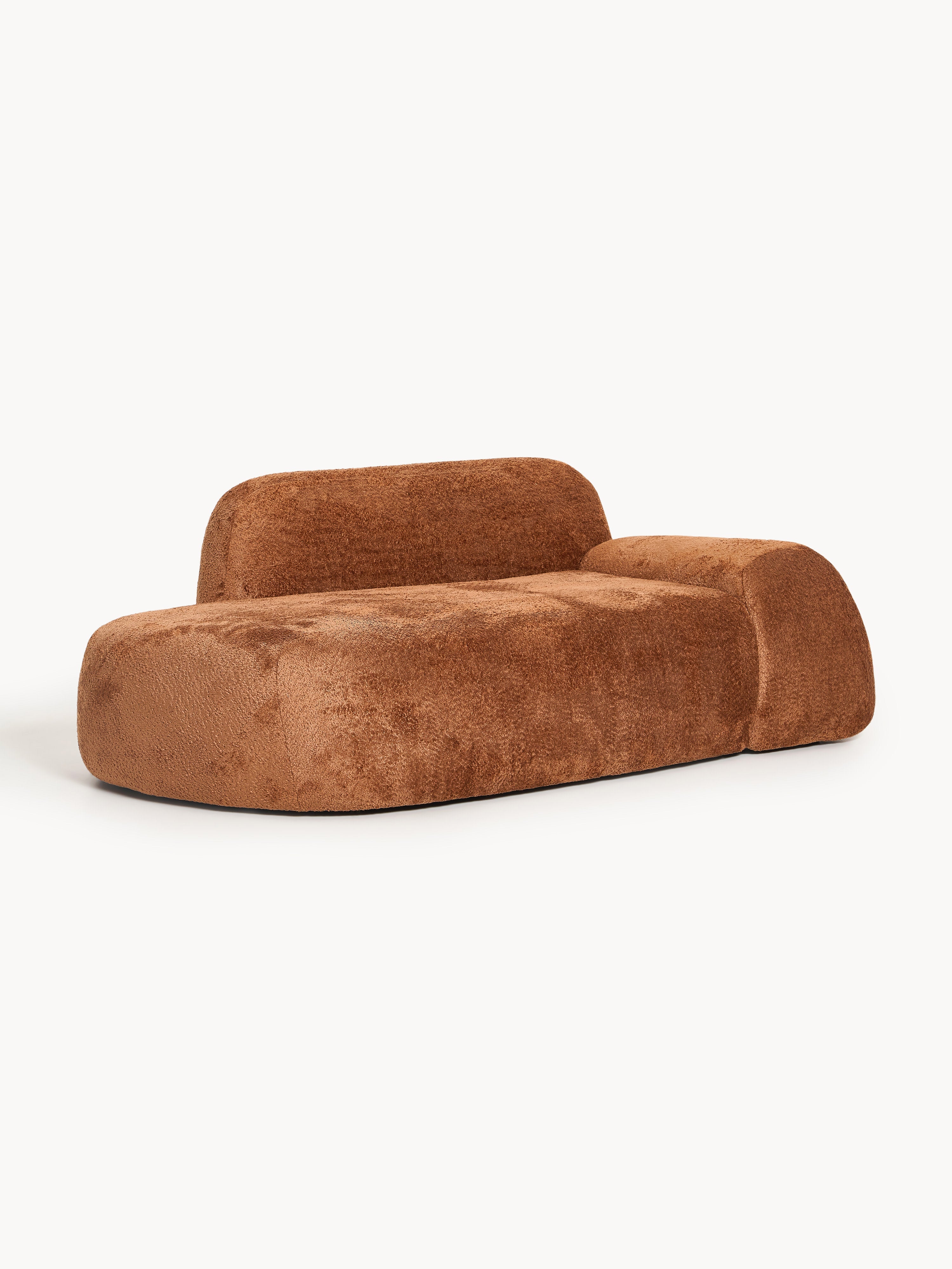 Wolke Teddy Bouclé Sofa (2-seater) with Chaise End