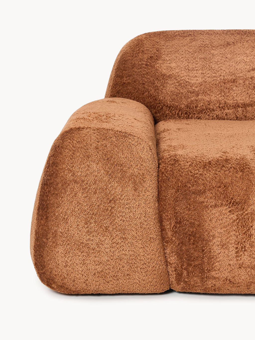 Wolke Teddy Bouclé Sofa (2-seater) with Chaise End