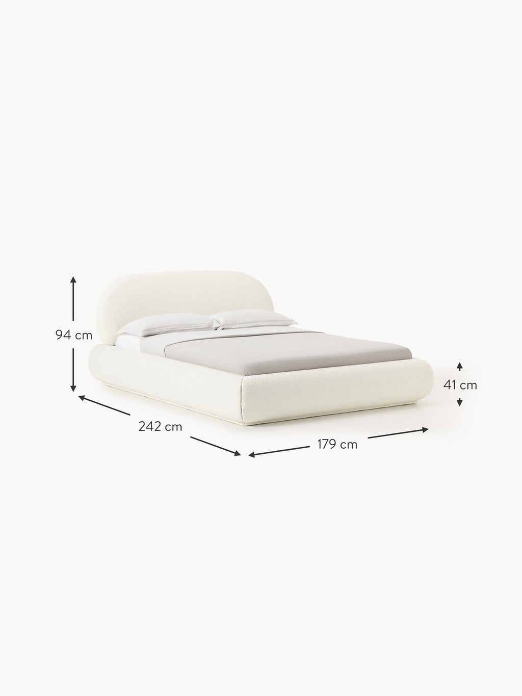 Alba Upholstered Bouclé Bed with Storage