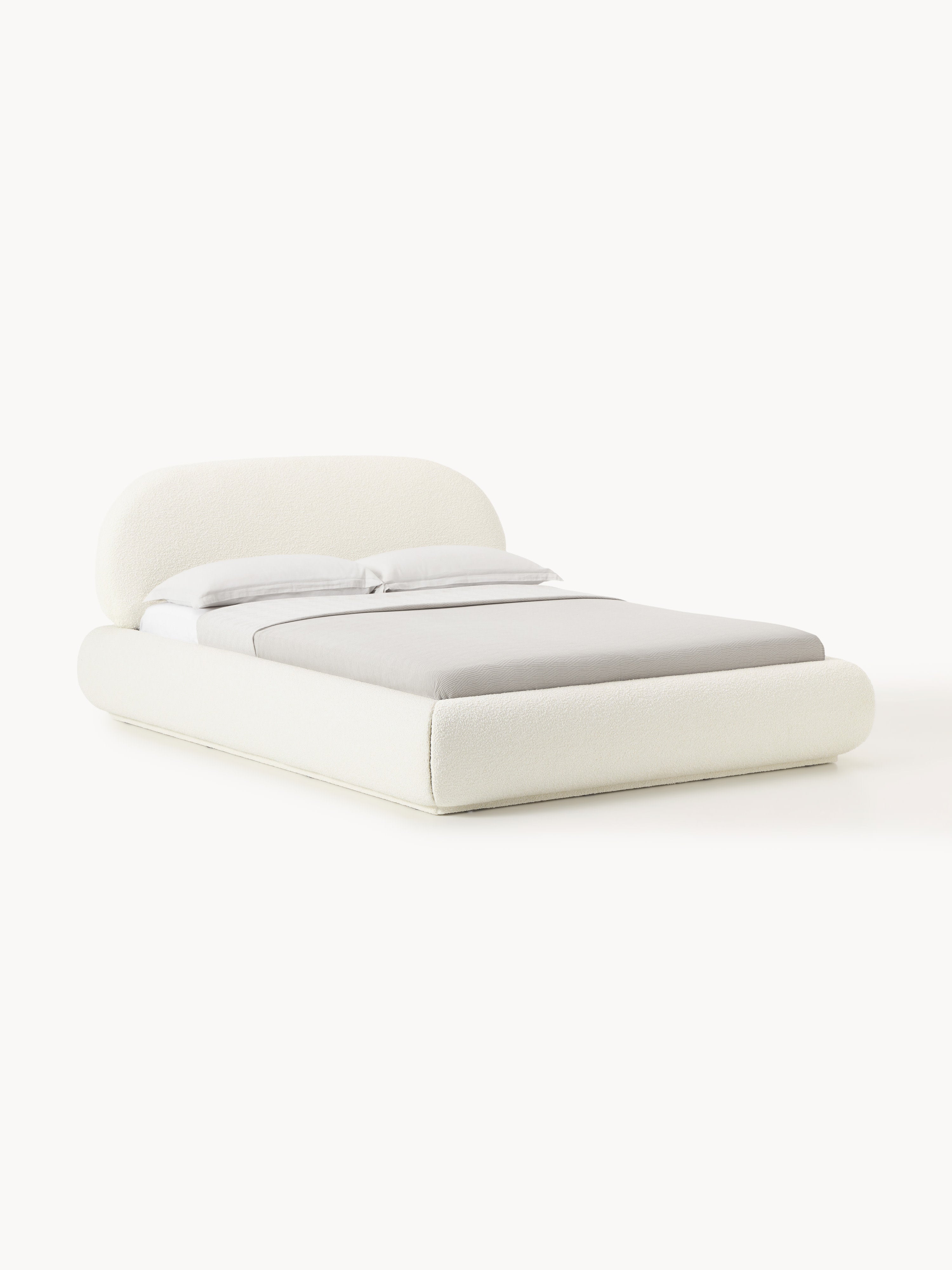 Alba Upholstered Bouclé Bed with Storage