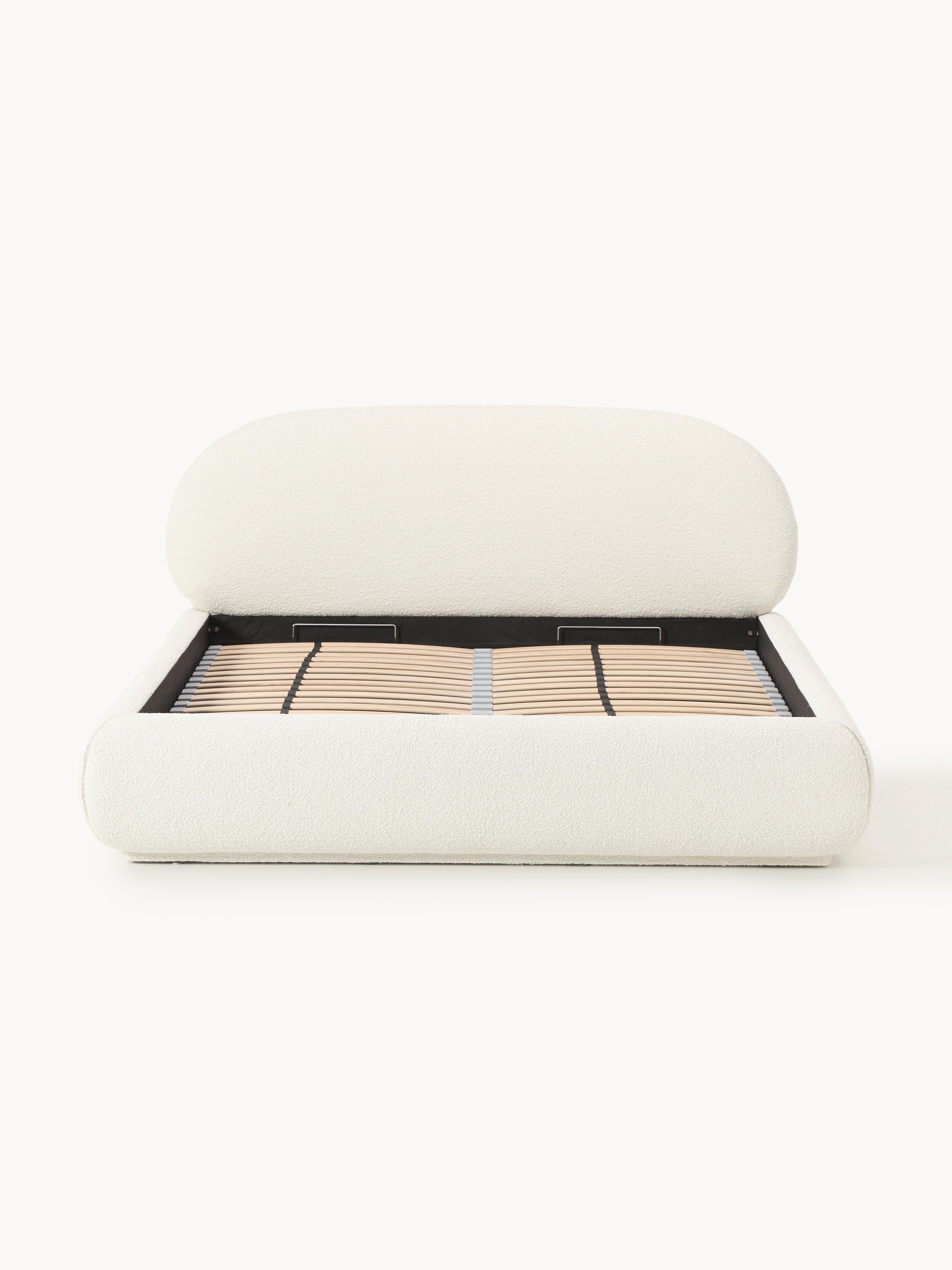Alba Upholstered Bouclé Bed with Storage