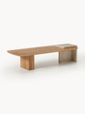 Gallery image 1 - Oak Wood and Marble Coffee Table Naida