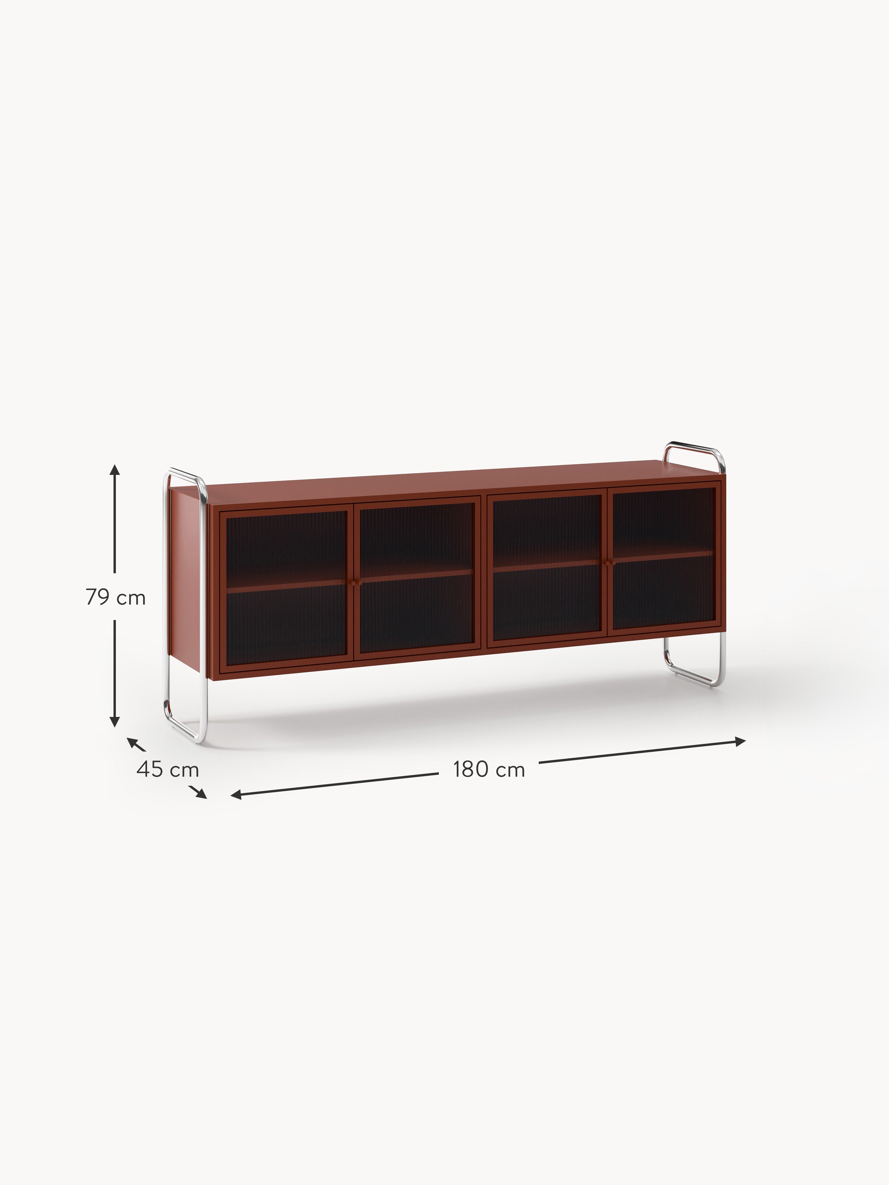 Robyn Metal Sideboard with Glass Front
