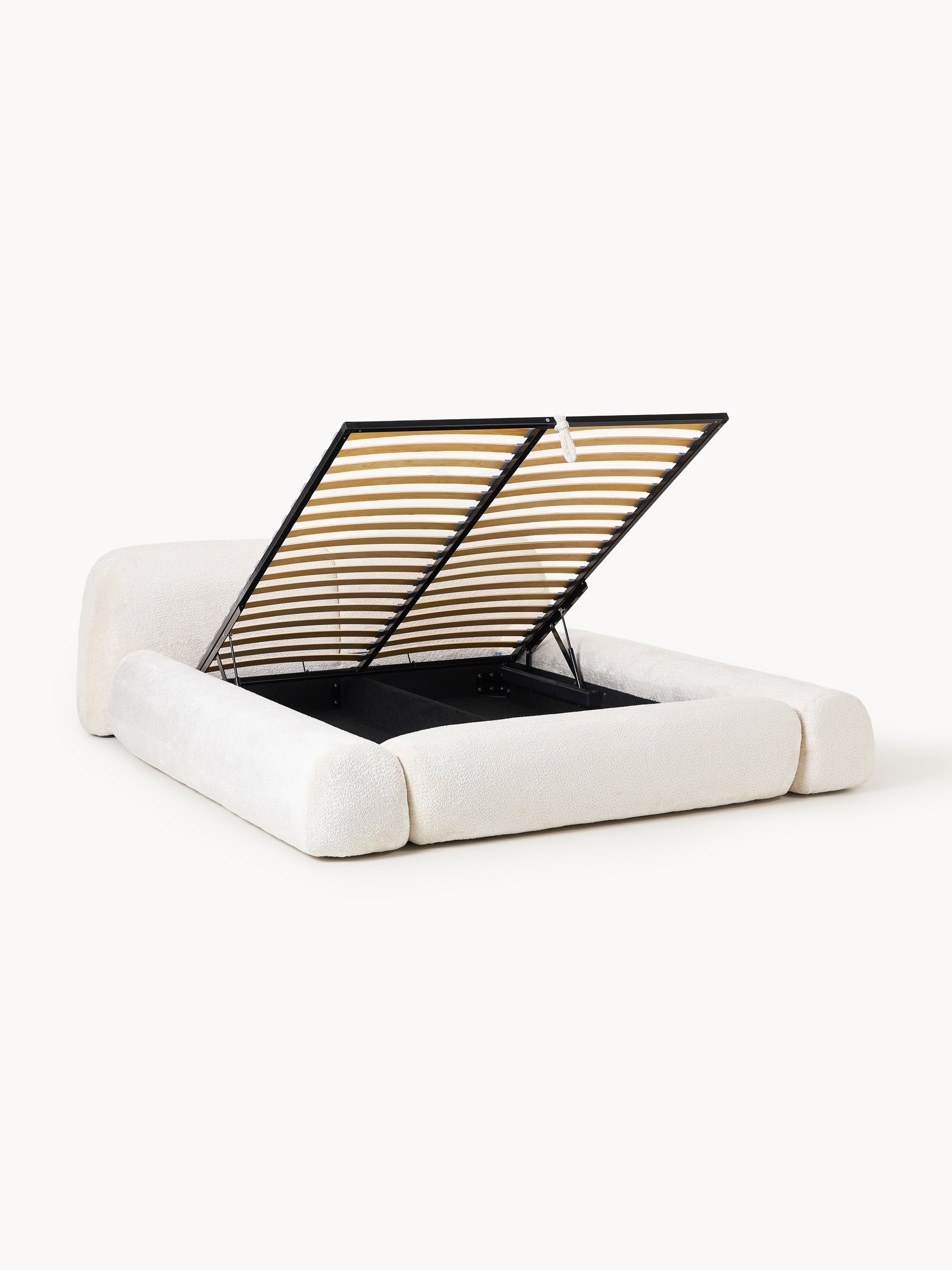 Wolke Upholstered Teddy Bouclé Bed with Storage