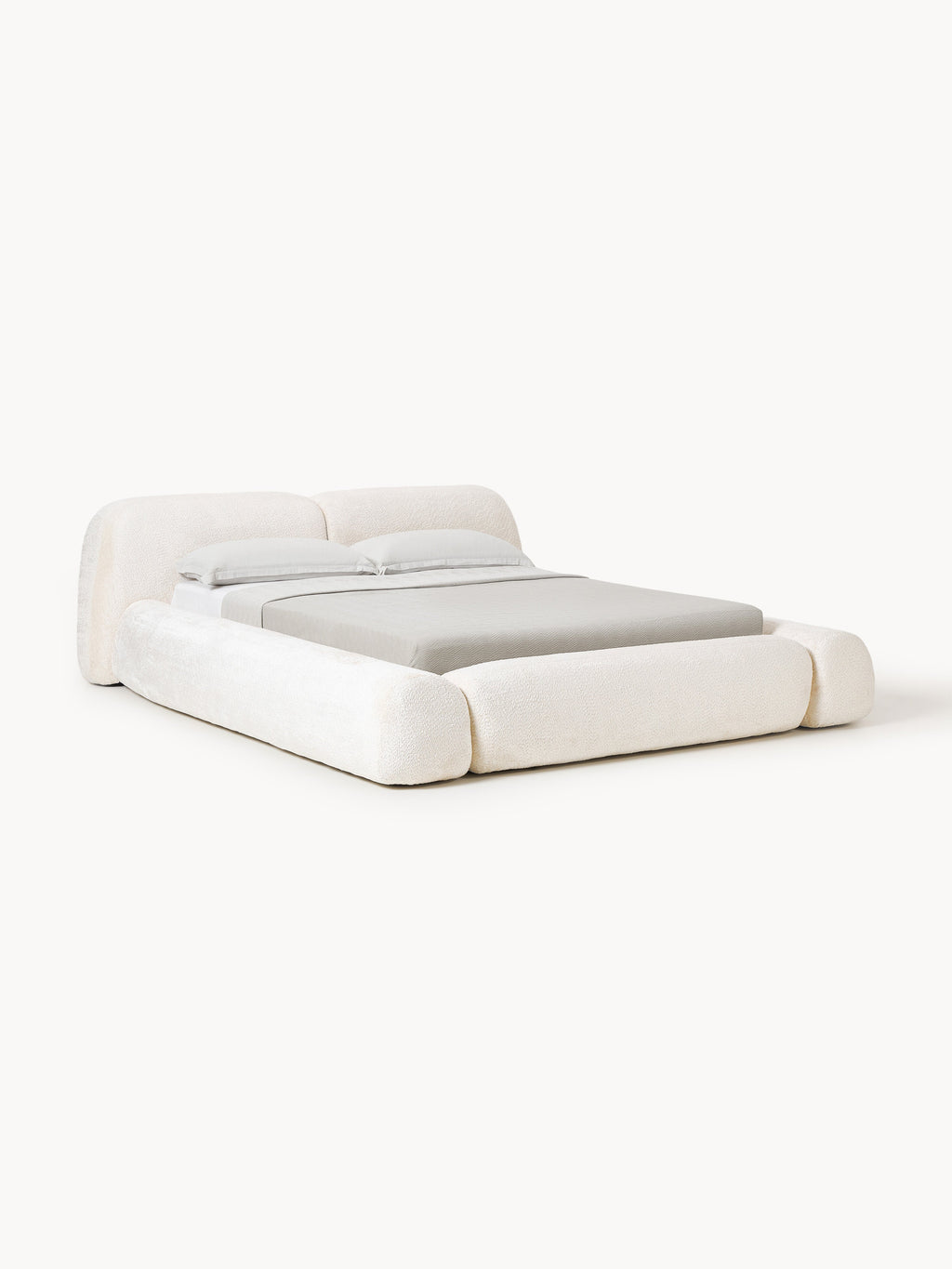 Wolke Upholstered Teddy Bouclé Bed with Storage