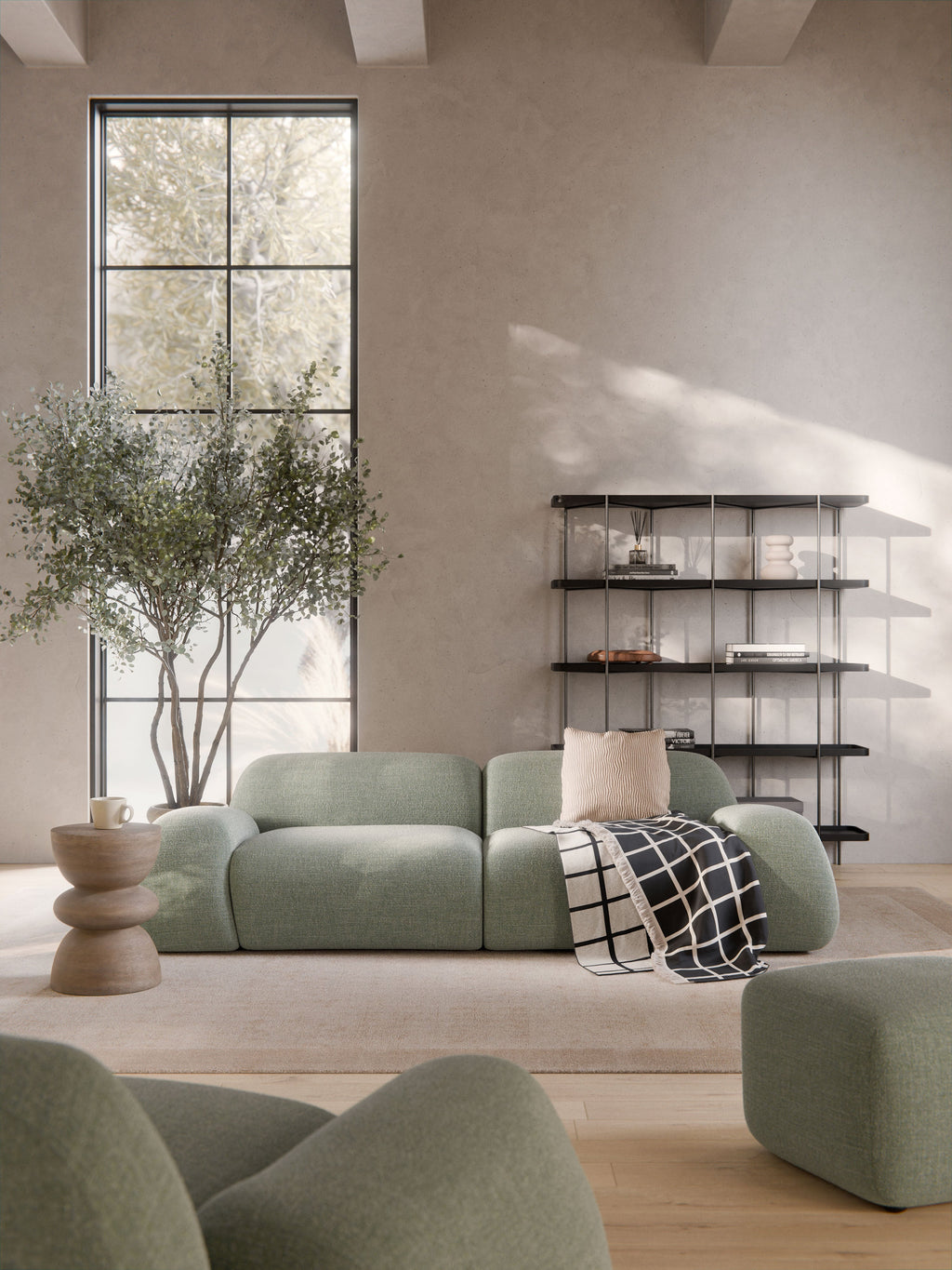 Wolke Modular Bouclé Sofa (3-seater)