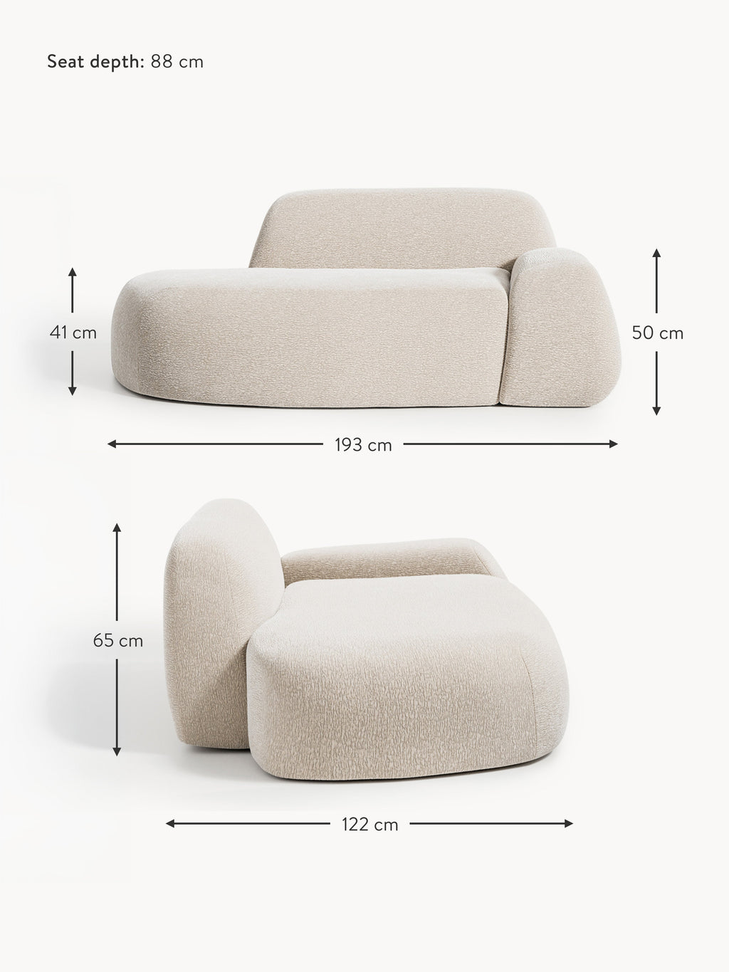 Wolke Sofa (2-seater) with Chaise End