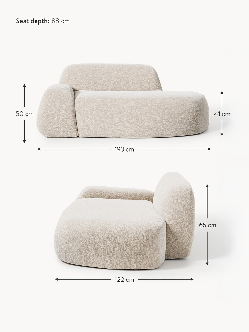 Wolke Sofa (2-seater) with Chaise End
