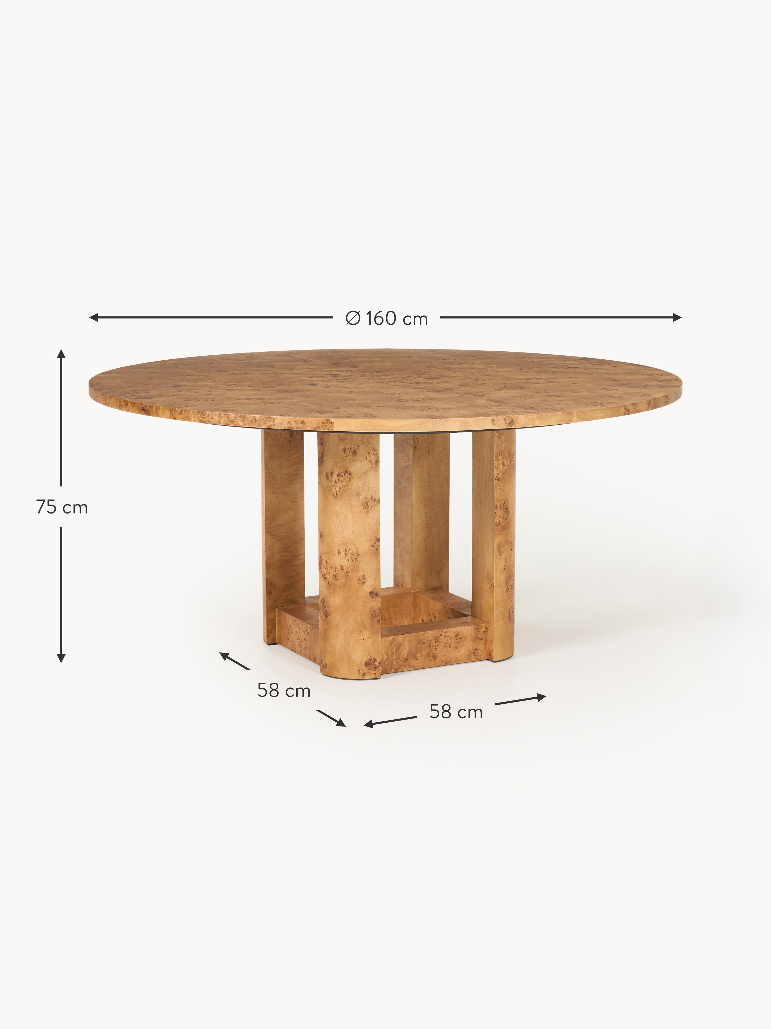 Edward Round Wooden Dining Table, in various sizes