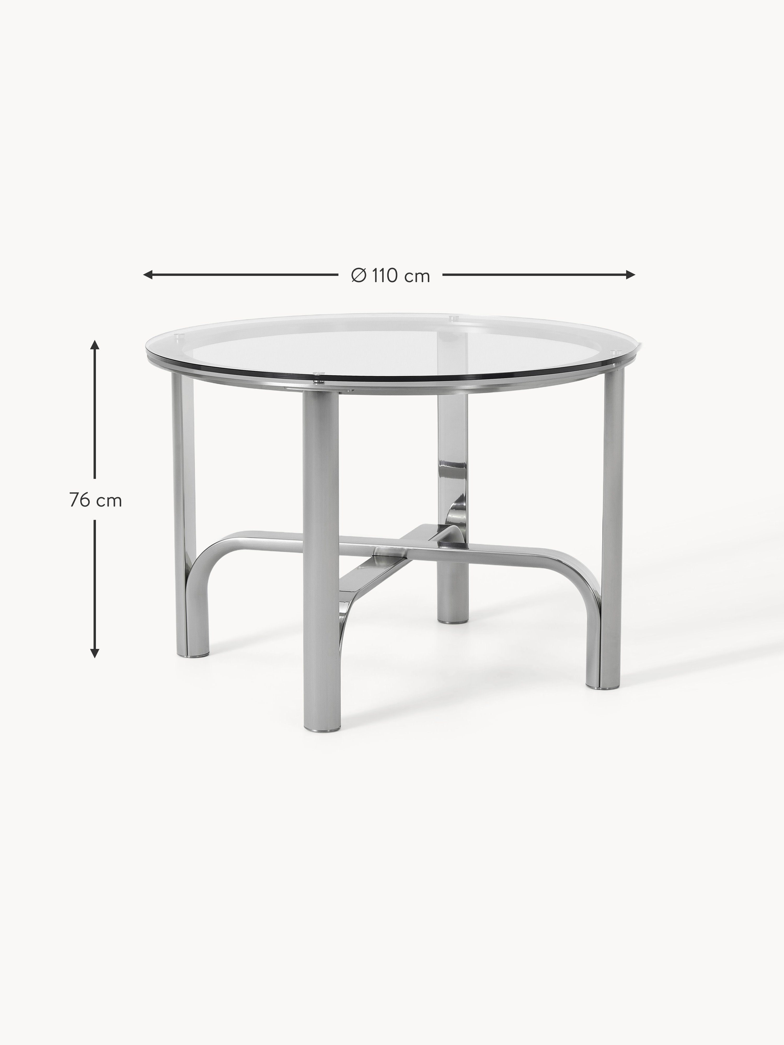 Neil Round Dining Table with Glass Top, in various sizes
