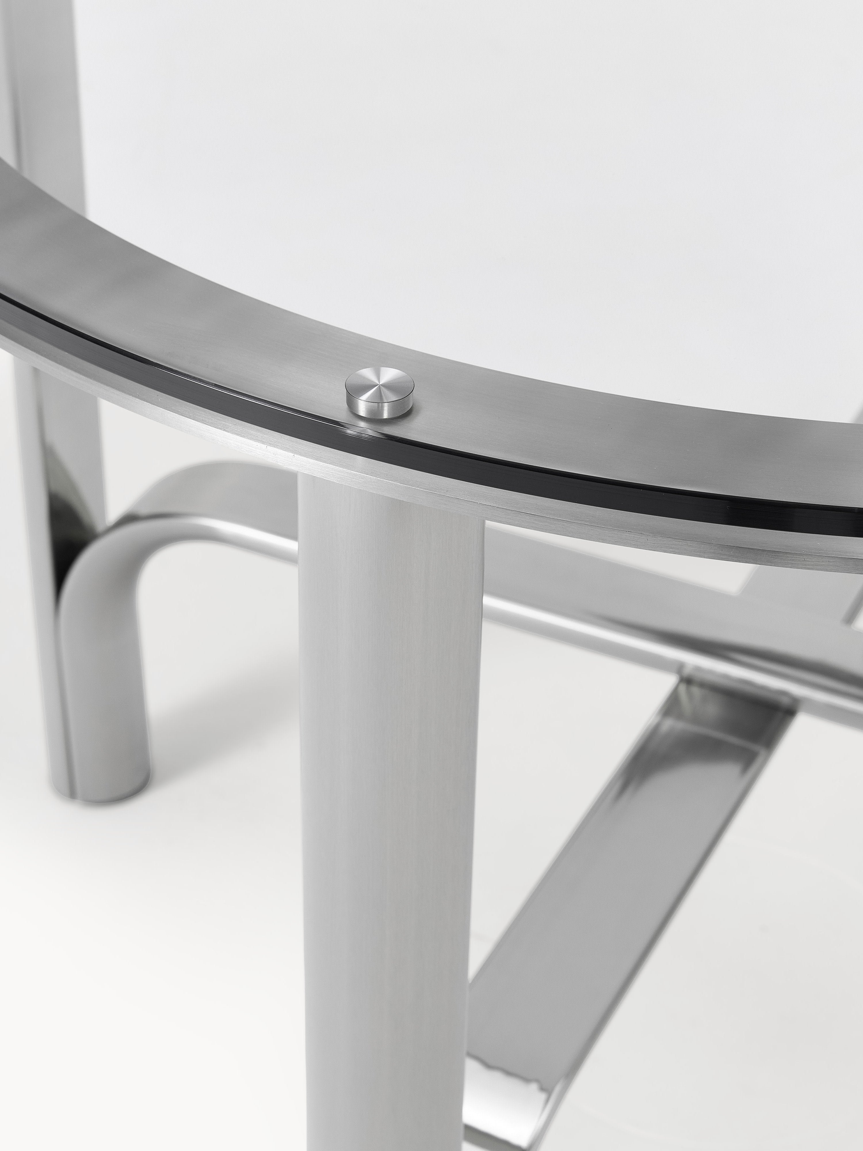 Neil Round Dining Table with Glass Top, in various sizes