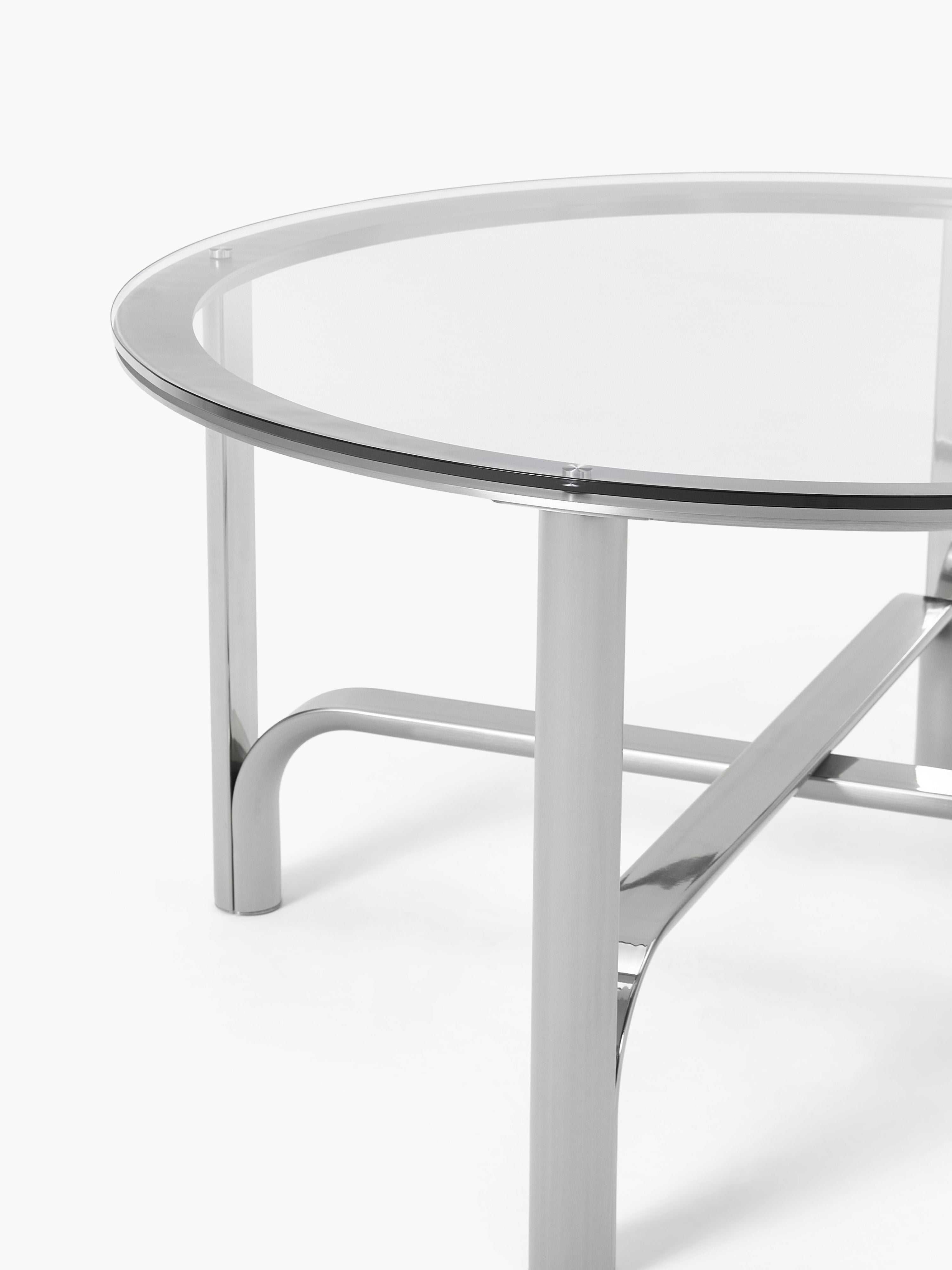 Neil Round Dining Table with Glass Top, in various sizes