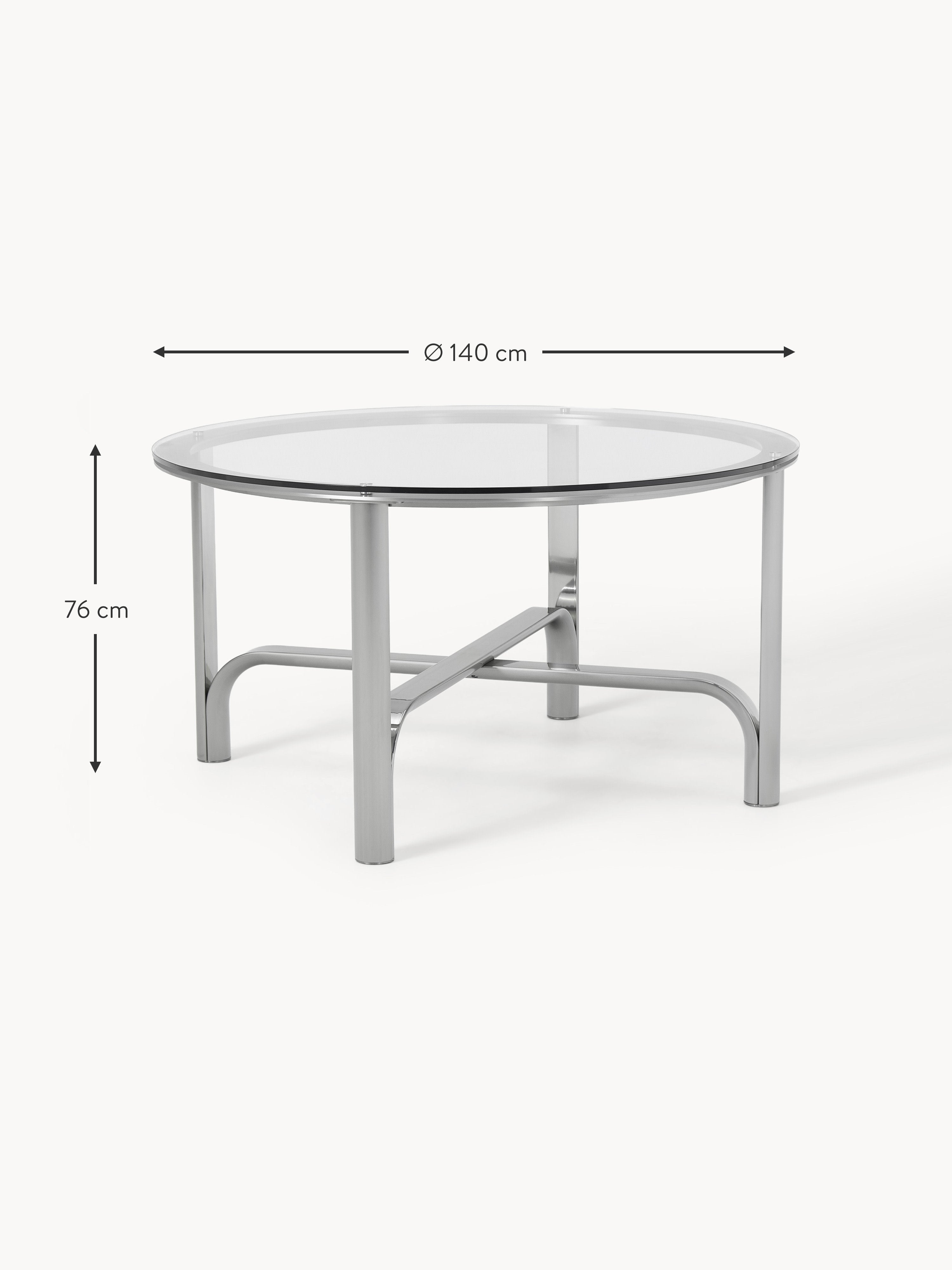 Neil Round Dining Table with Glass Top, in various sizes