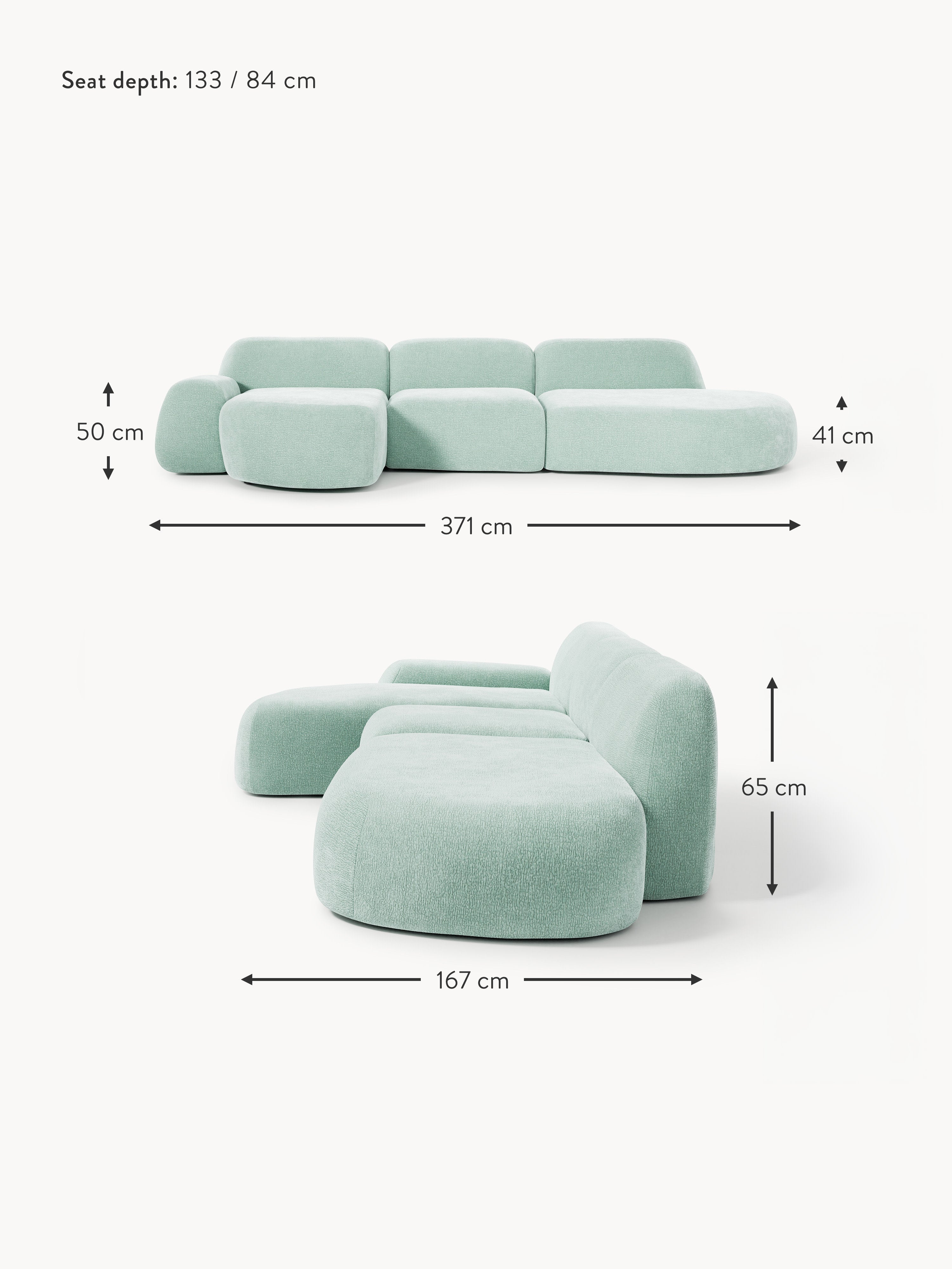 Wolke Modular Corner Sofa (4-seater) with Chaise End
