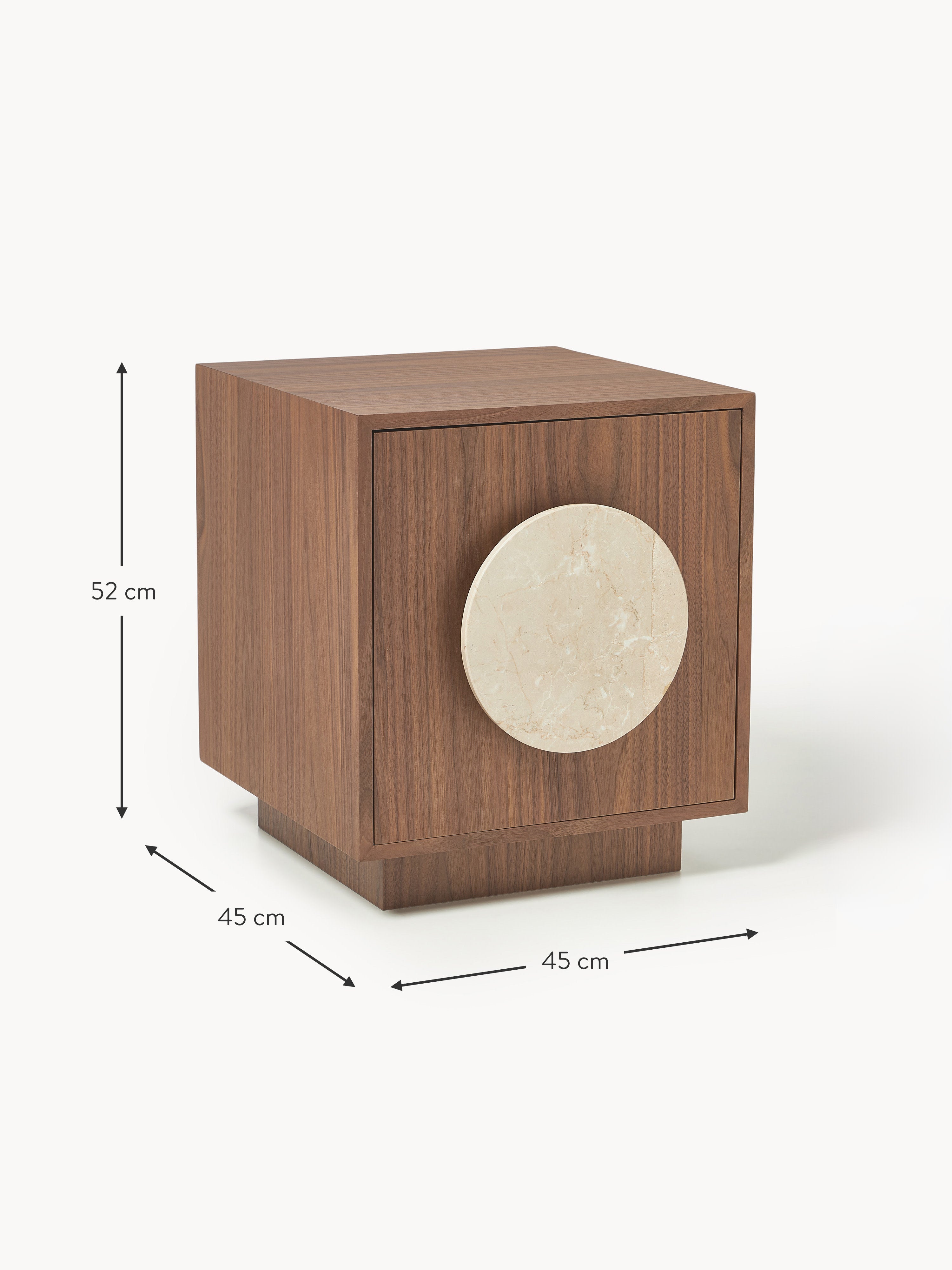 Holden Bedside Table with Travertine Handle