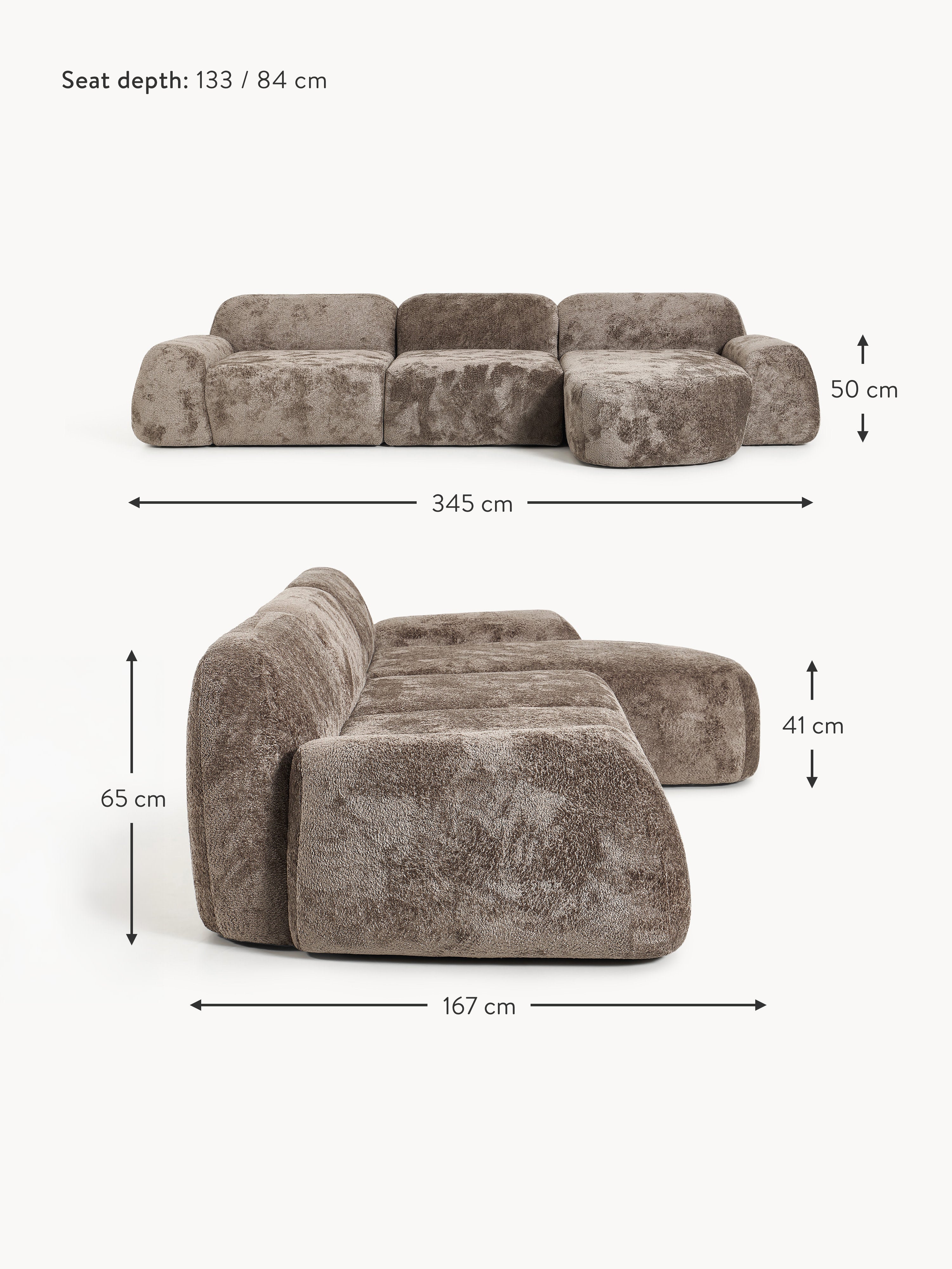 Wolke Modular Teddy Bouclé Corner Sofa (4-seater)