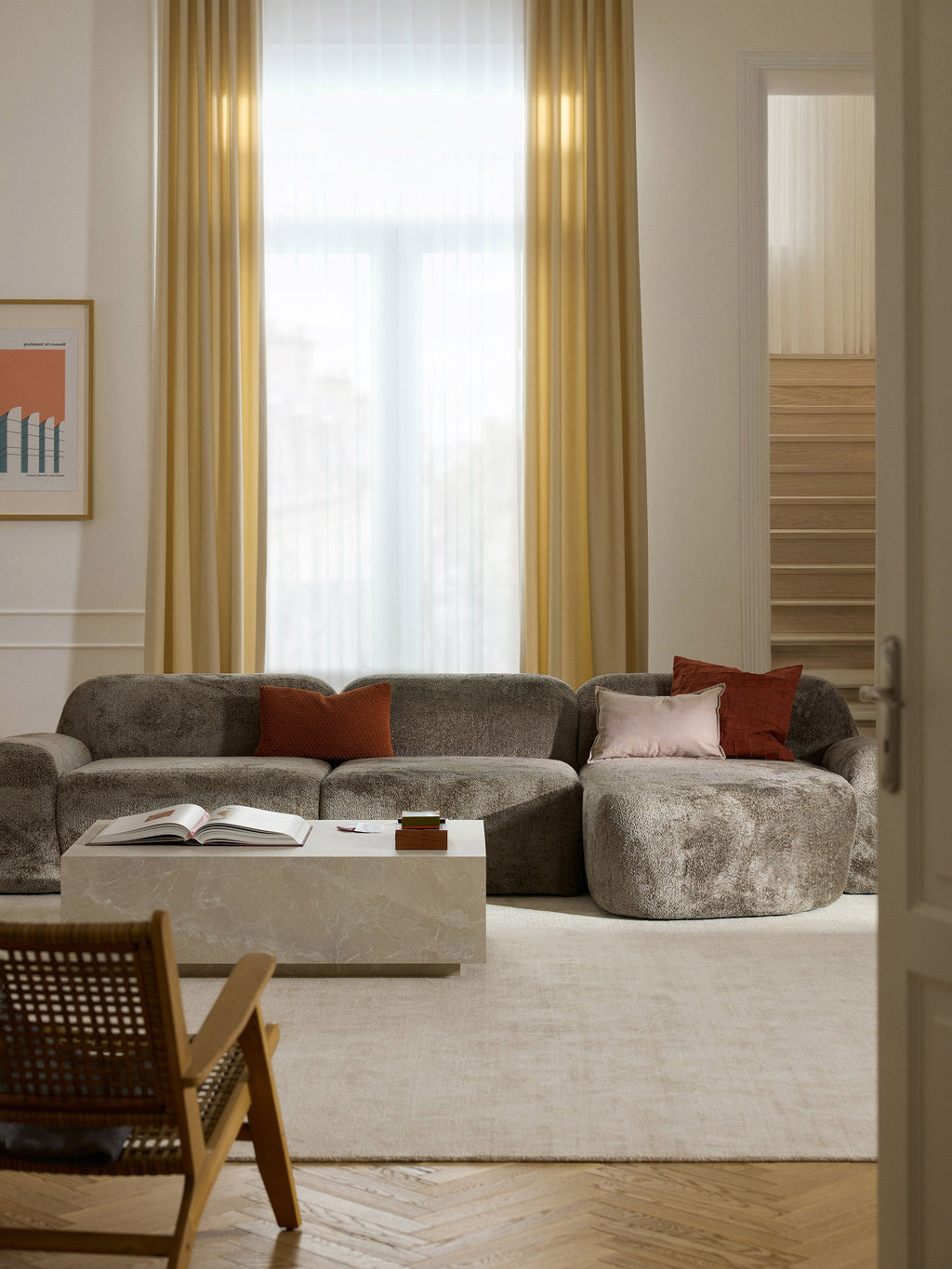 Wolke Modular Teddy Bouclé Corner Sofa (4-seater)