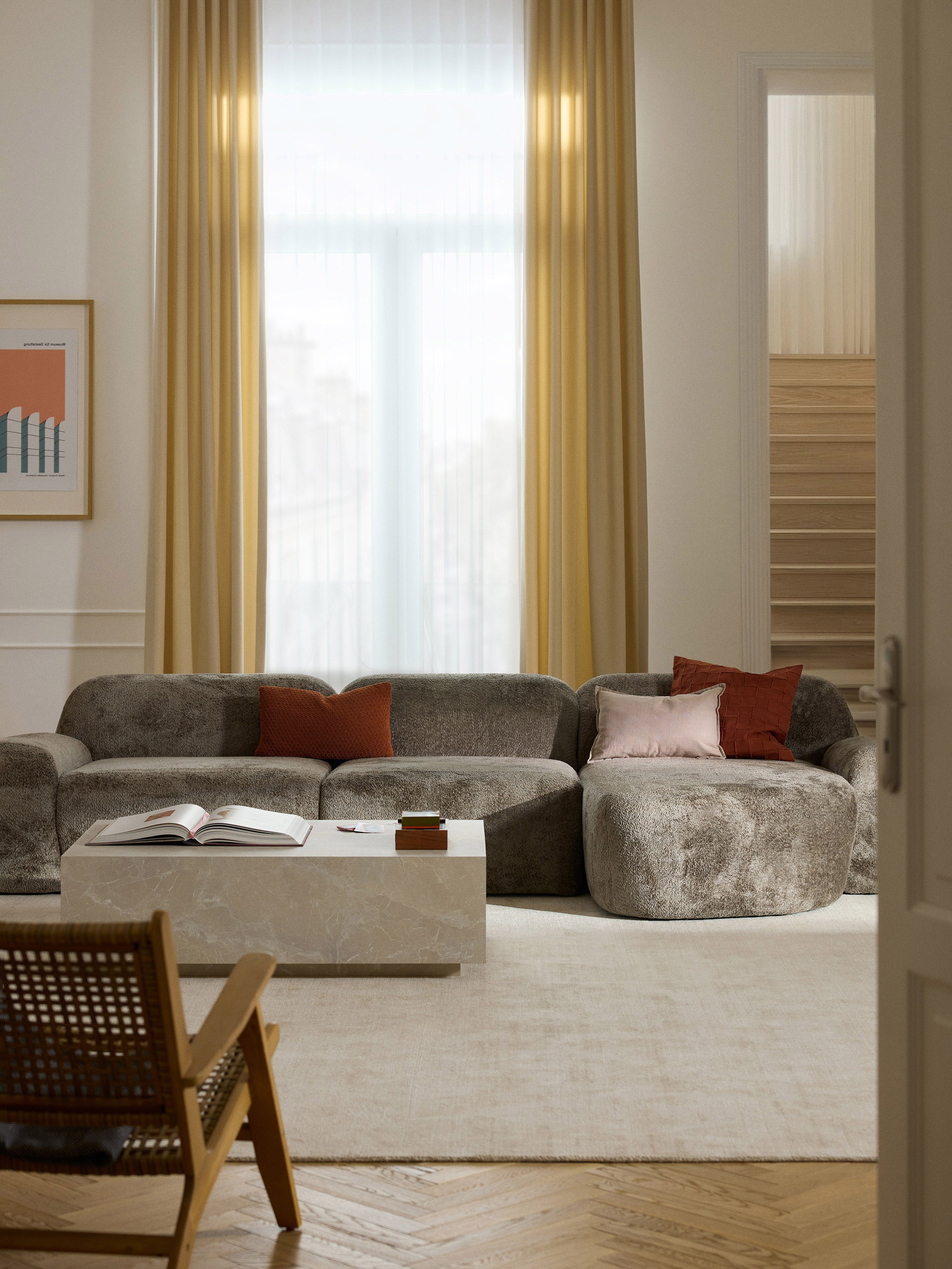 Wolke Modular Teddy Bouclé Corner Sofa (4-seater)
