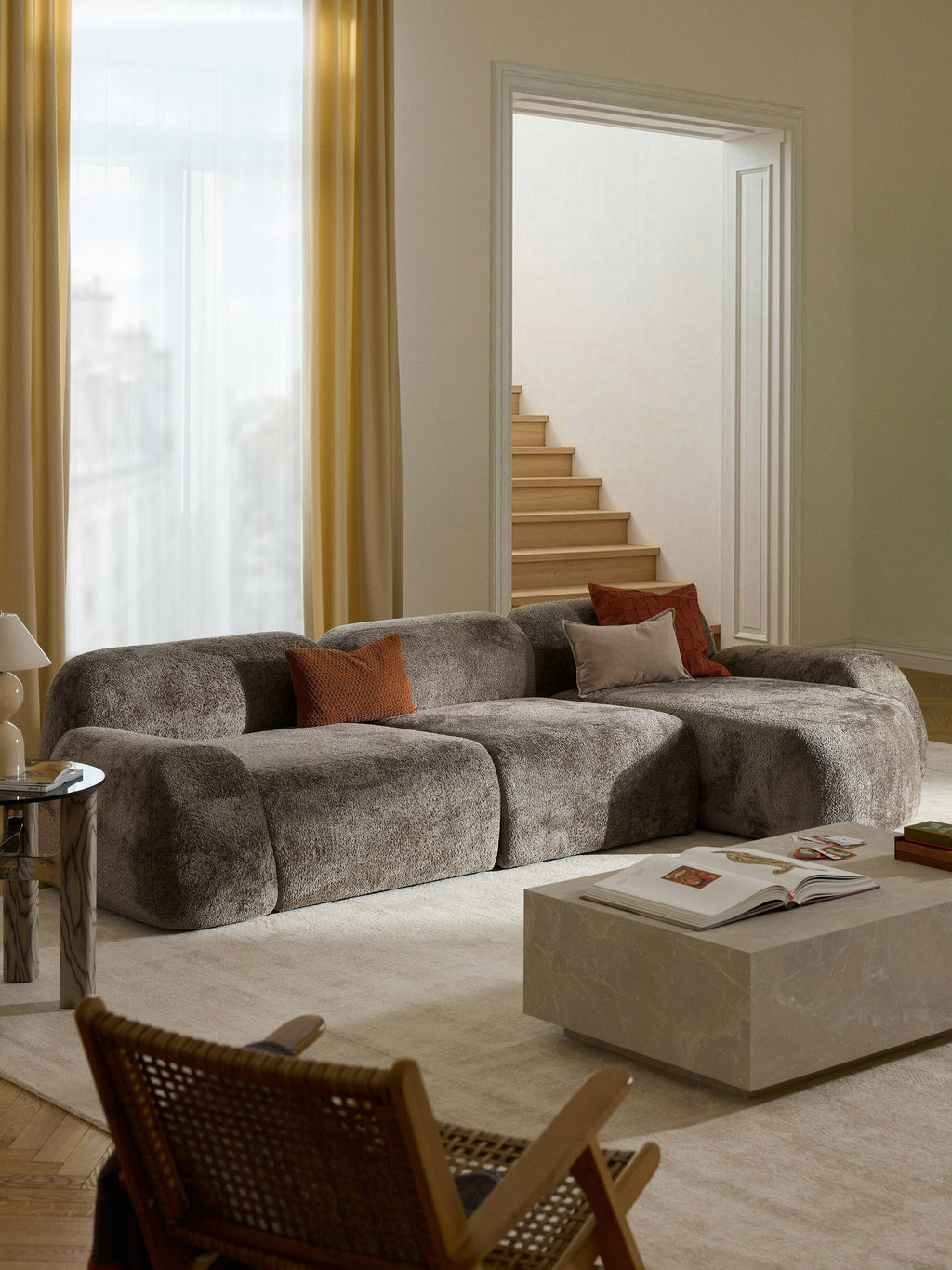 Wolke Modular Teddy Bouclé Corner Sofa (4-seater)