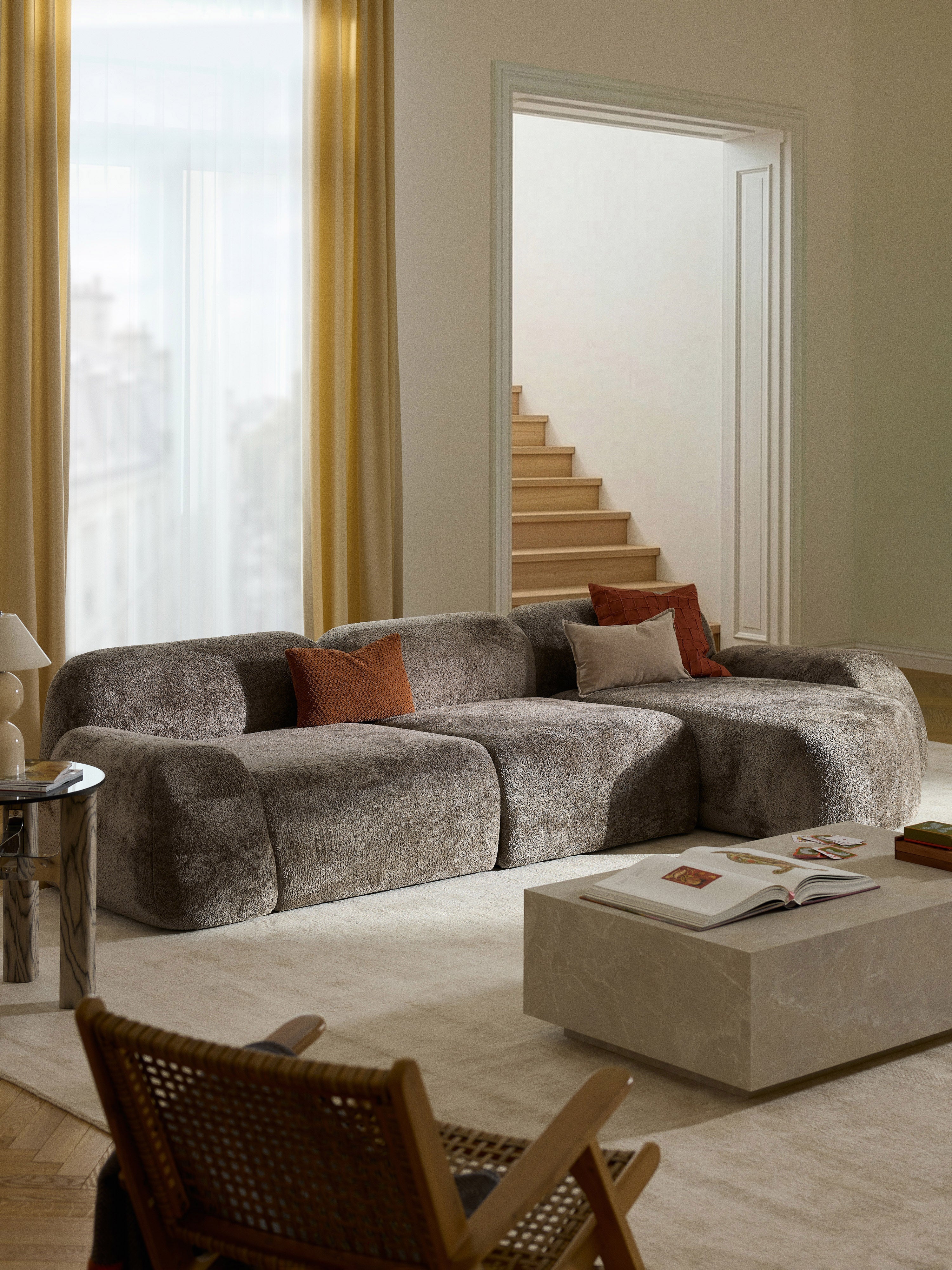 Wolke Modular Teddy Bouclé Corner Sofa (4-seater)