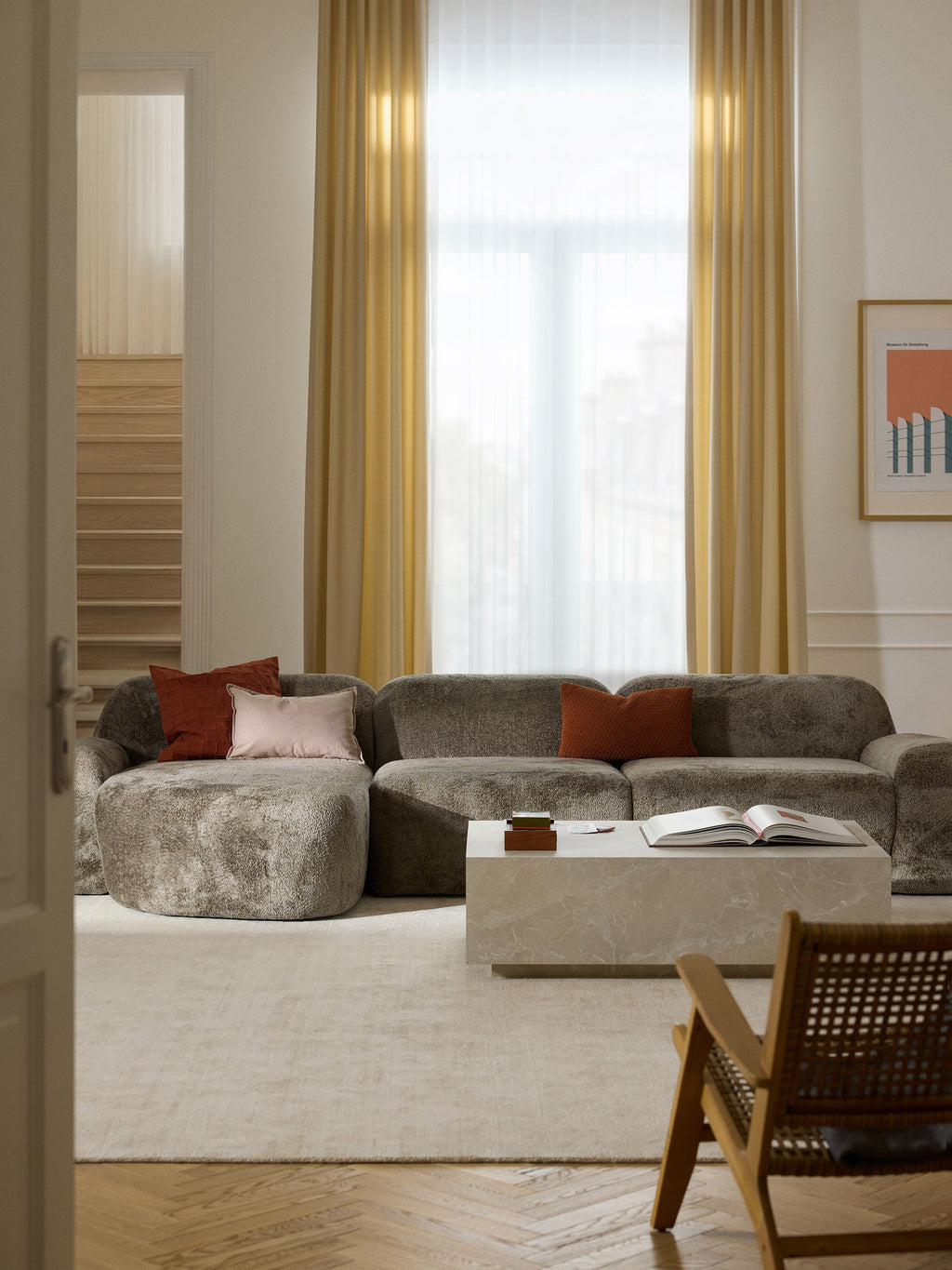 Wolke Modular Teddy Bouclé Corner Sofa (4-seater)