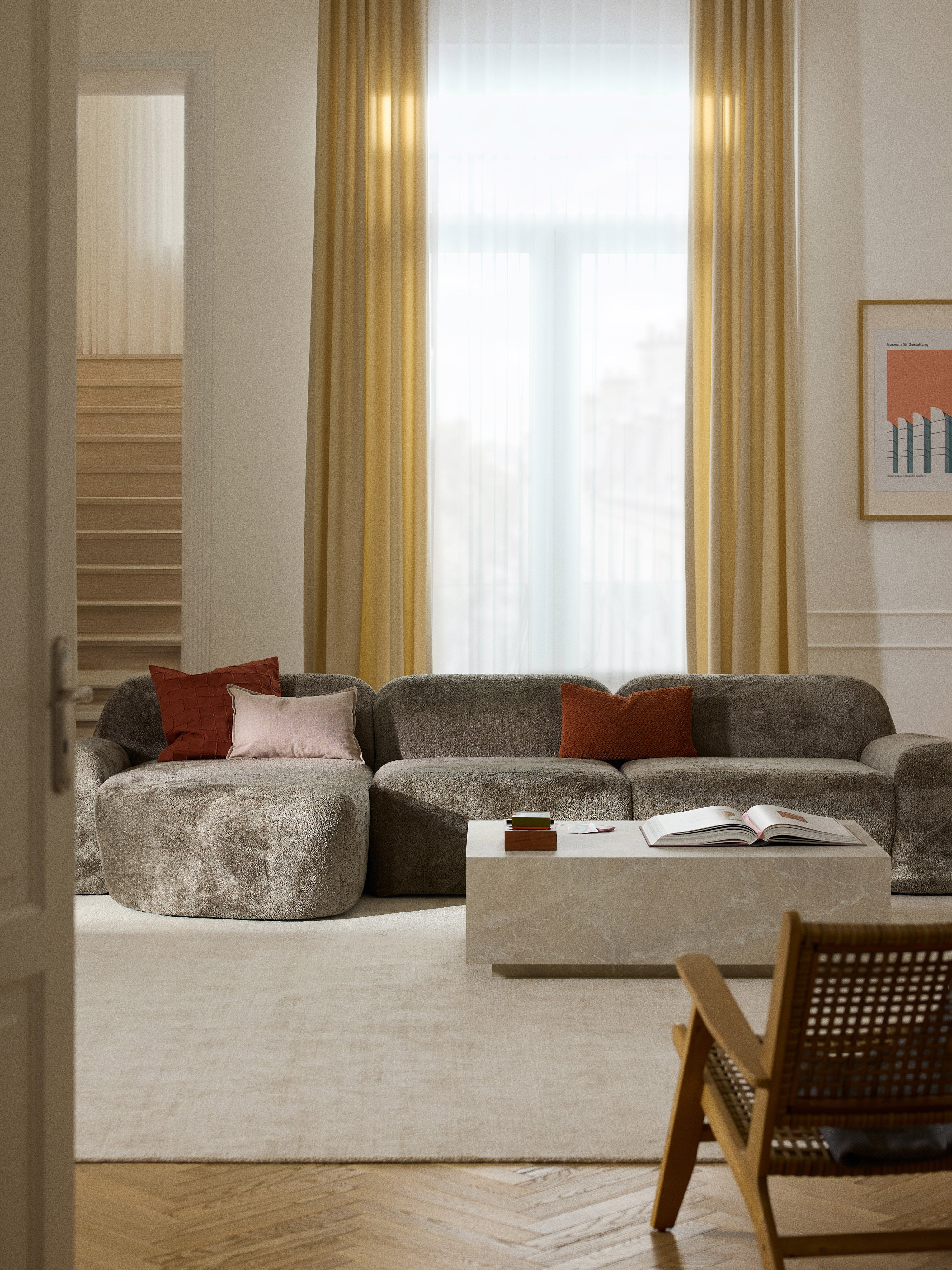 Wolke Modular Teddy Bouclé Corner Sofa (4-seater)