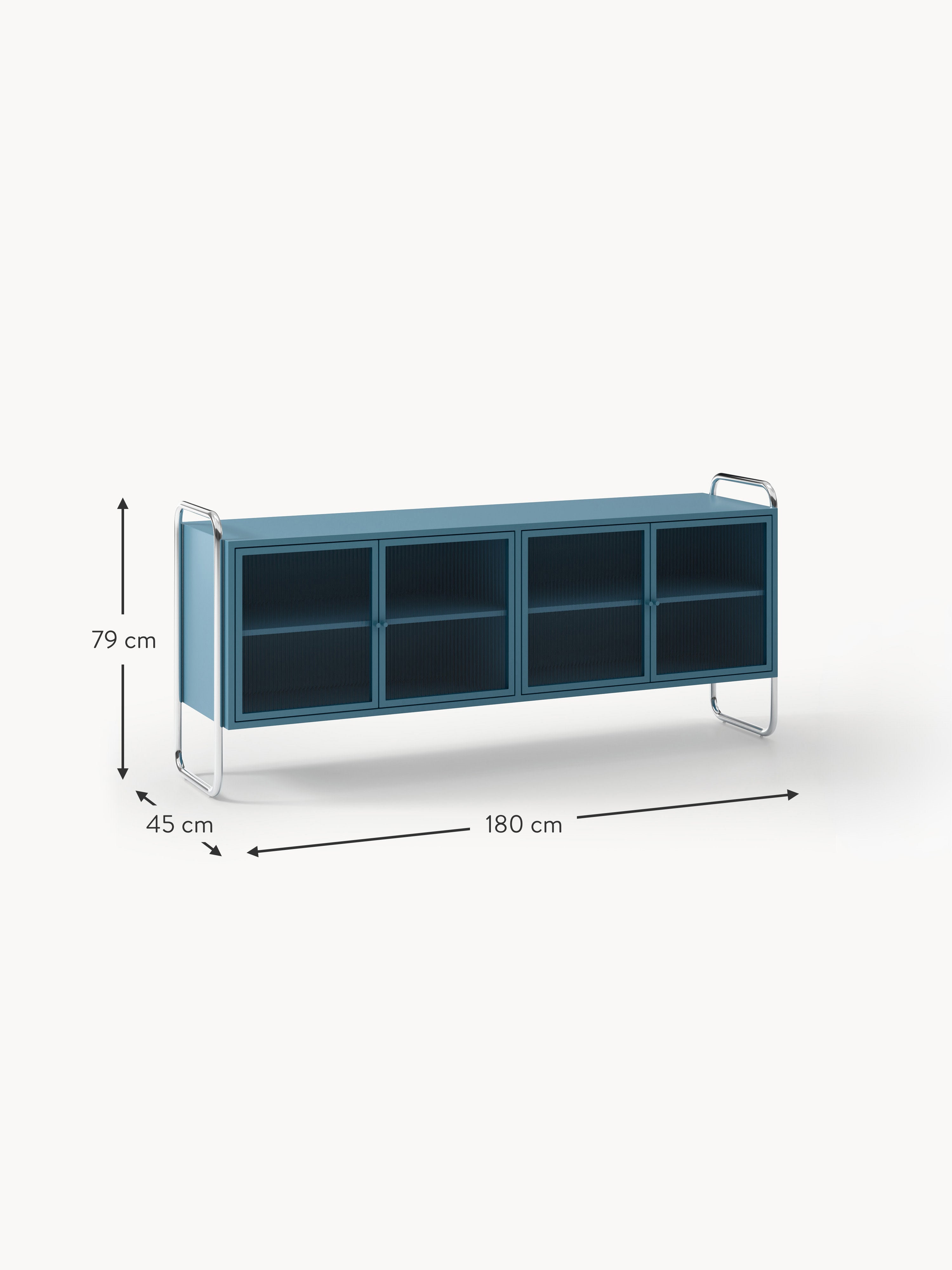 Robyn Metal Sideboard with Glass Front